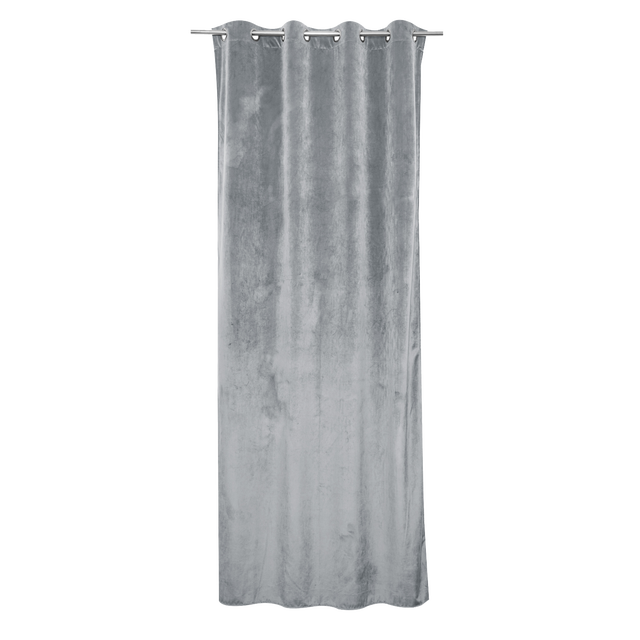 Zasłona welurowa Tony szara 140 x 280 cm na przelotkach Inspire