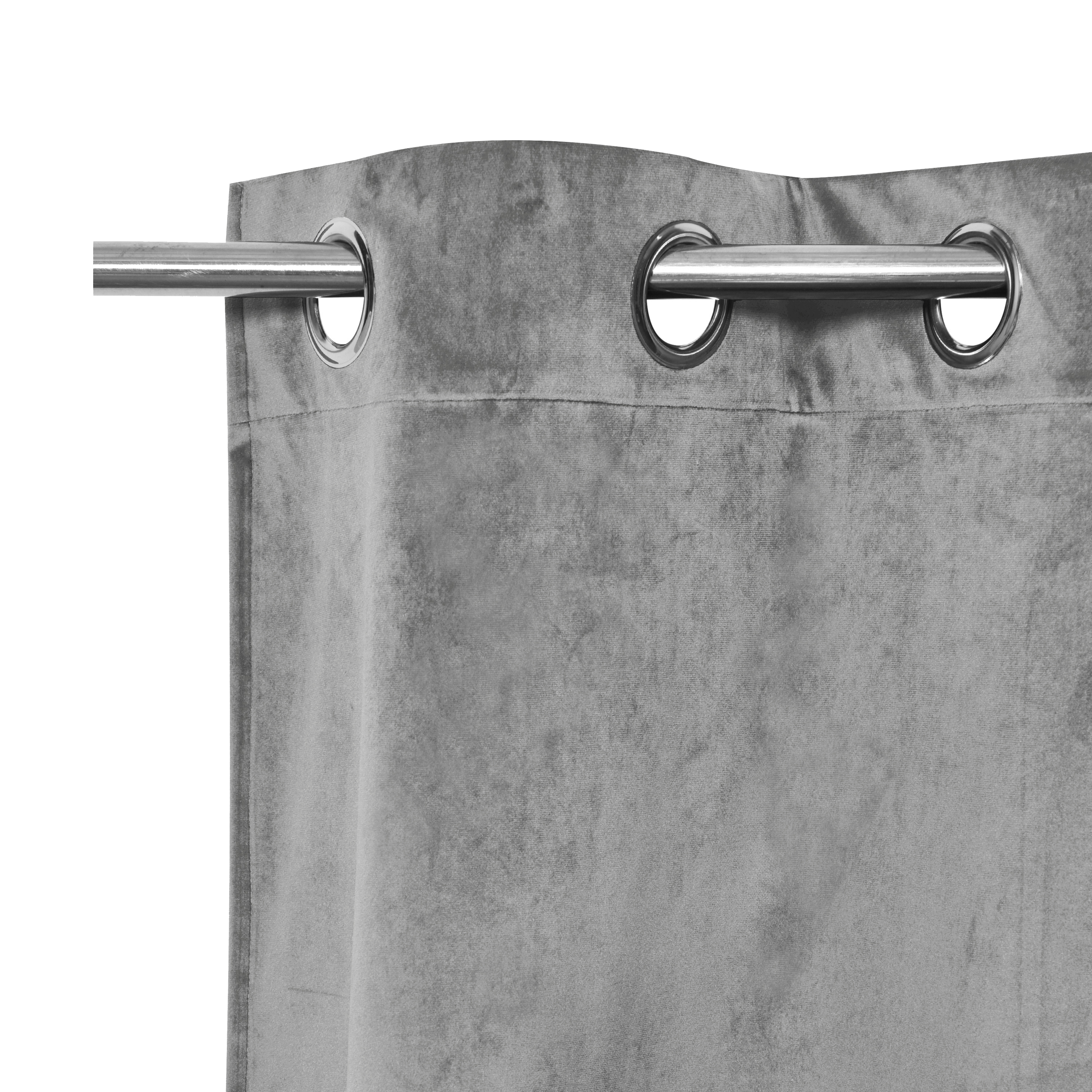Zasłona welurowa Tony szara 140 x 280 cm na przelotkach Inspire - 9