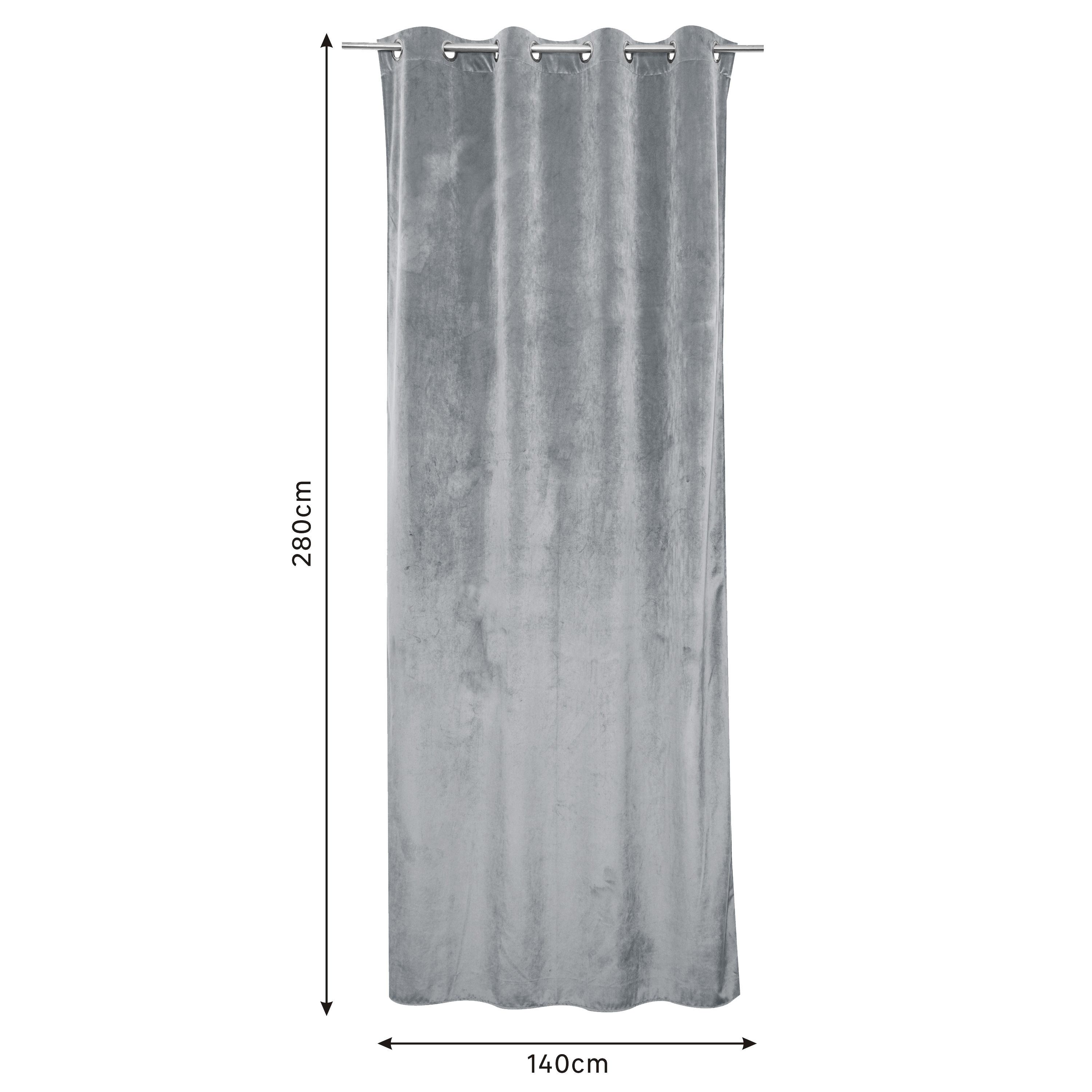 Zasłona welurowa Tony szara 140 x 280 cm na przelotkach Inspire - 7