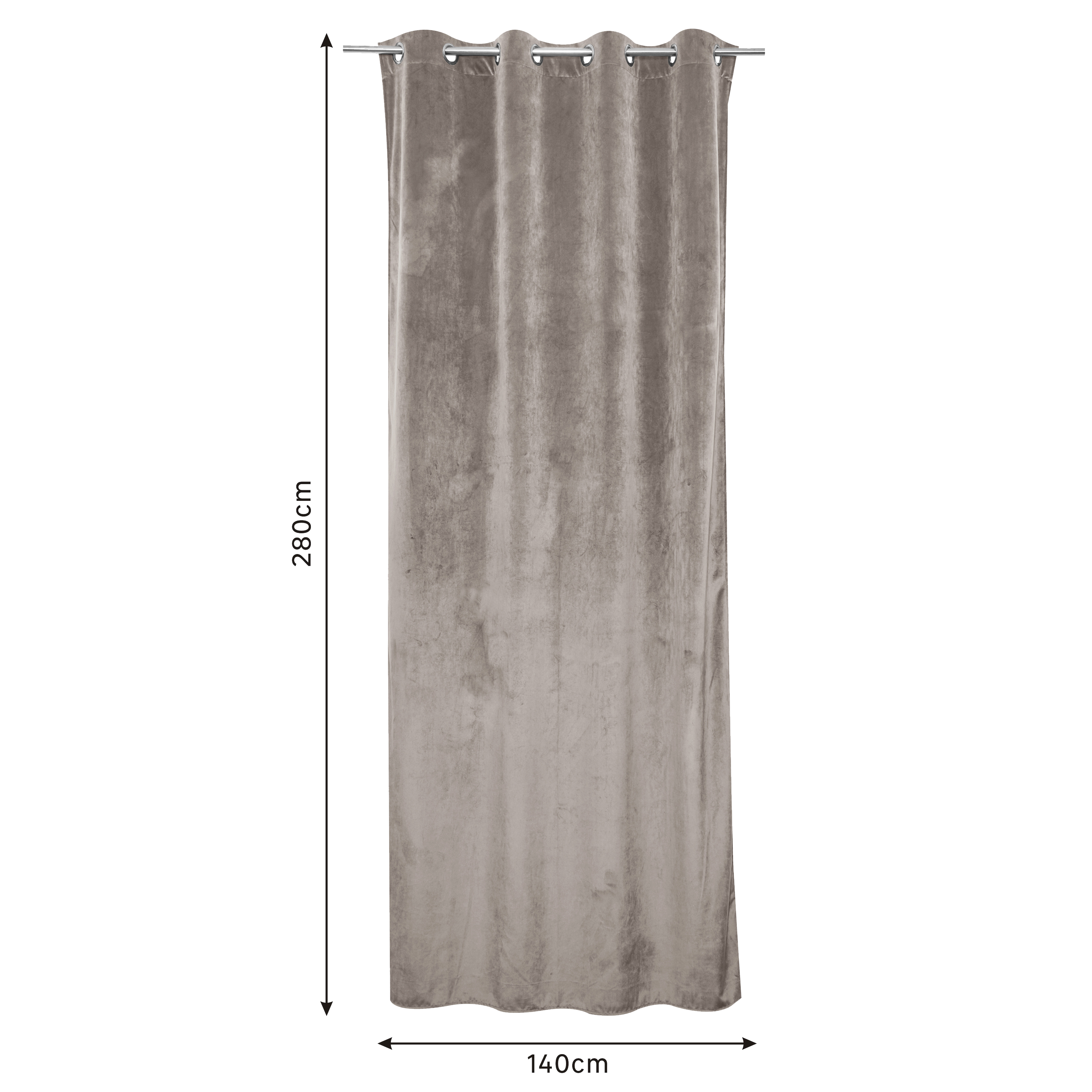 Zasłona welurowa Tony brązowa 140 x 280 cm na przelotkach Inspire - 5