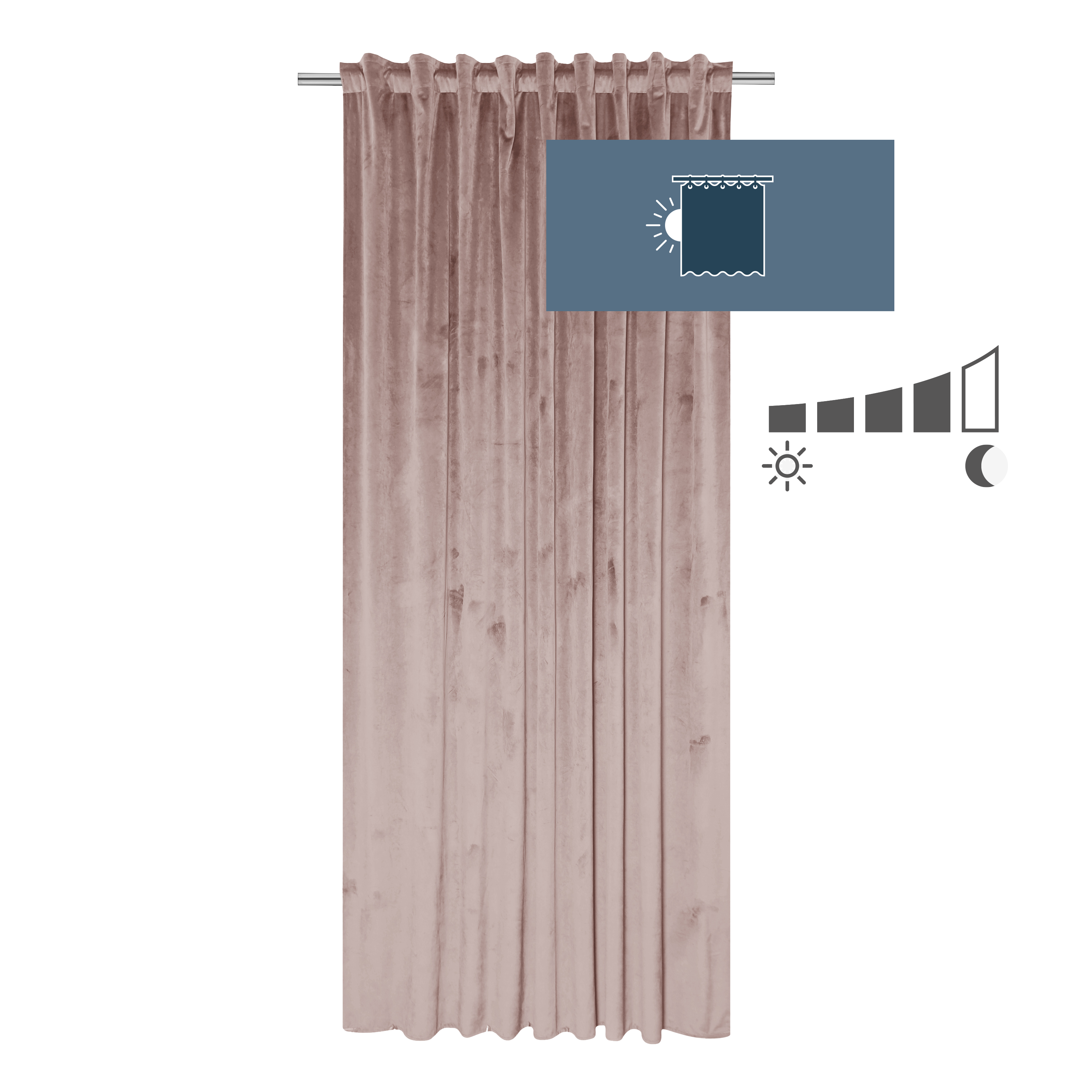 Zasłona welurowa Tony różowa 200 x 280 cm na taśmie Inspire - 7