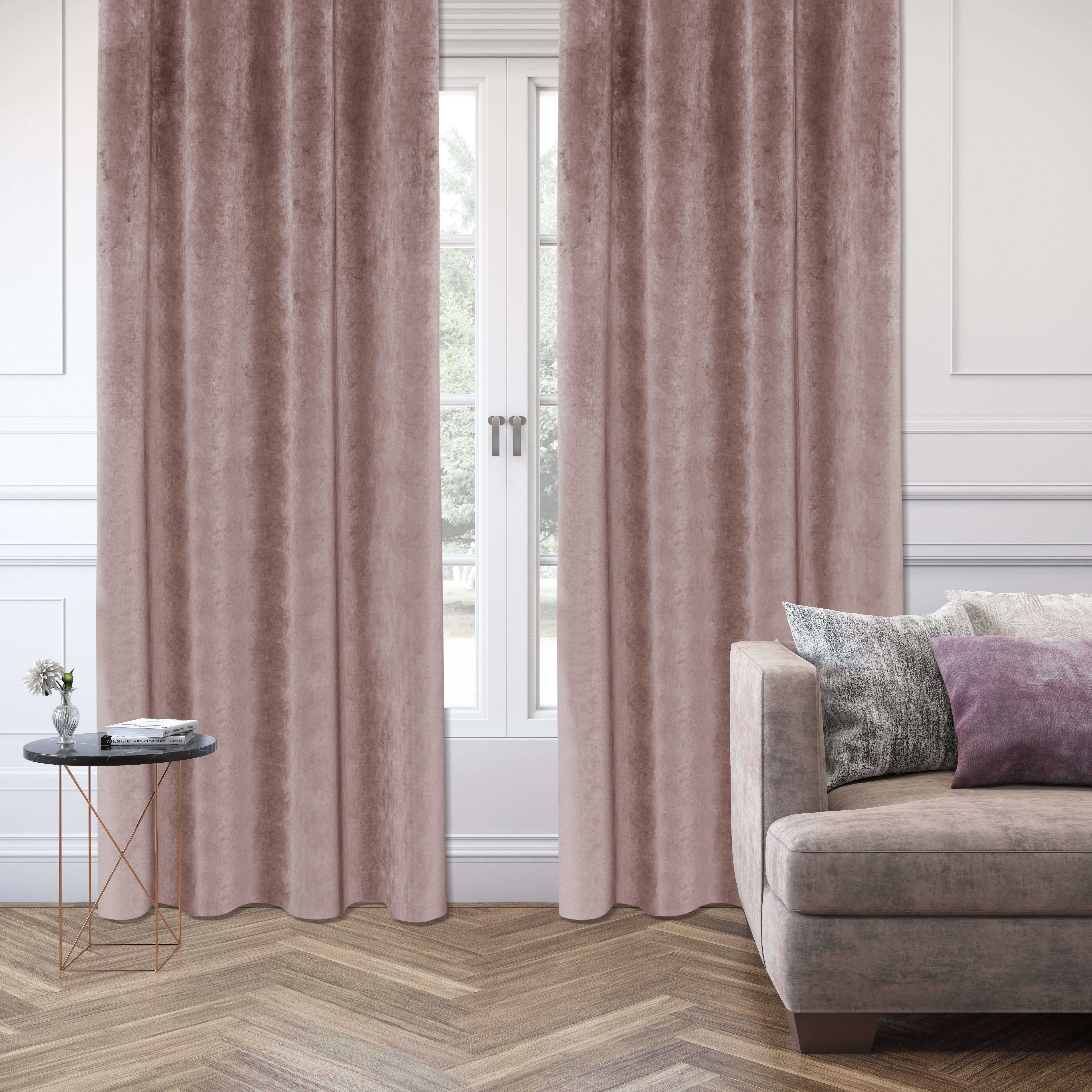 Zasłona welurowa Tony różowa 200 x 280 cm na taśmie Inspire - 5