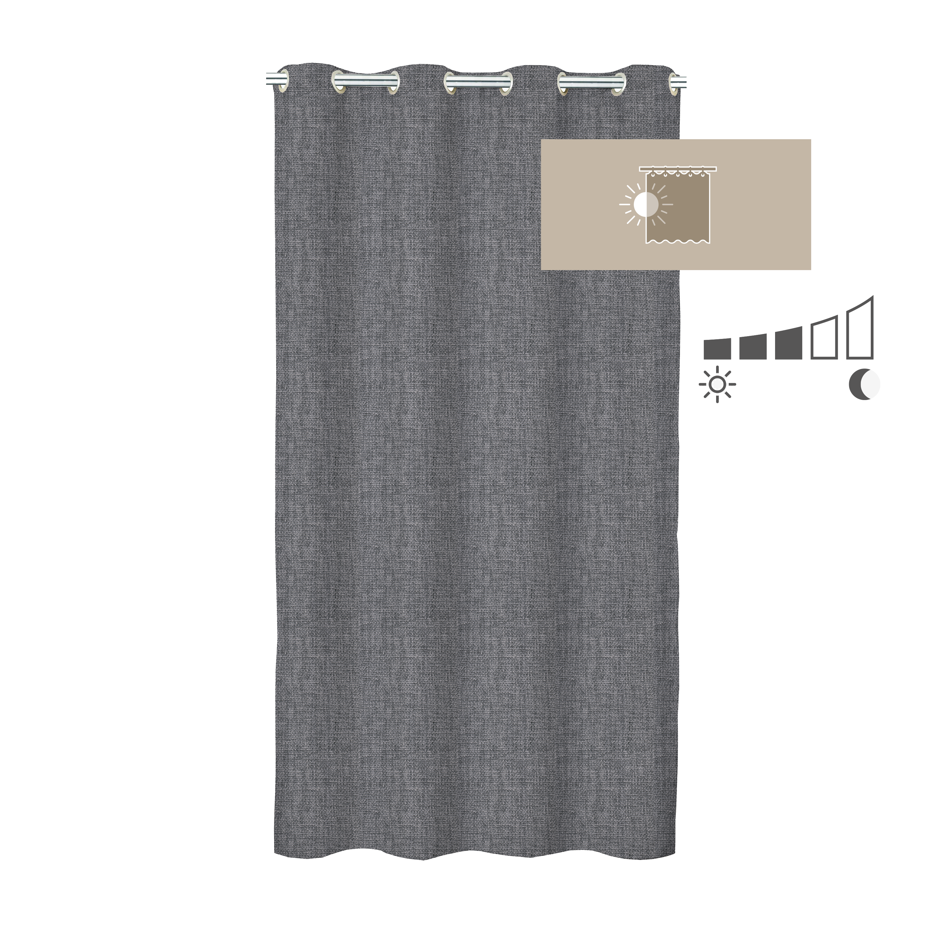 Rideau tamisant produit sans caractéristiques spécifiques, Tricot, coton, gris H - 3