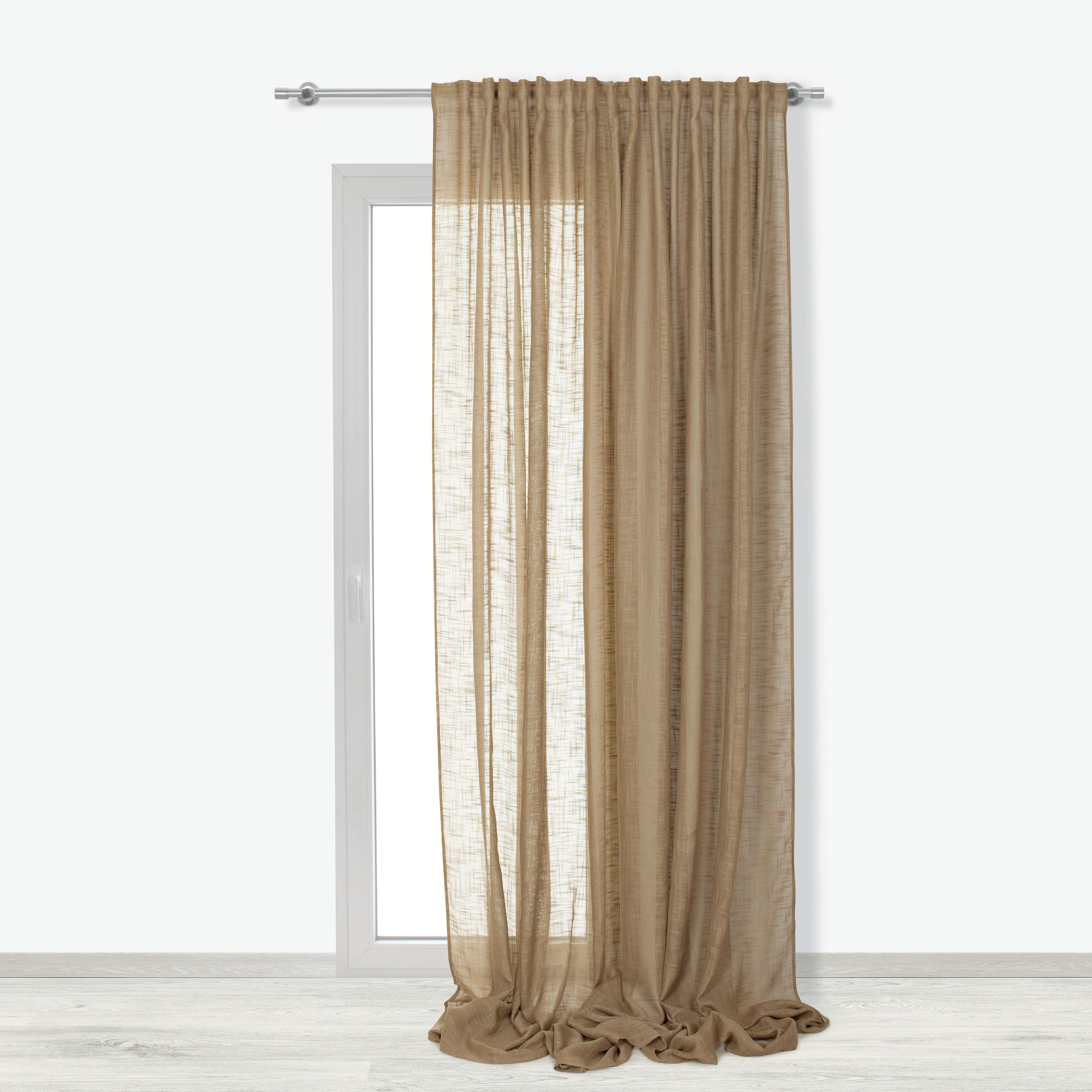 Tenda INSPIRE Amina tortora, fettuccia e passanti nascosti 200x280 cm - 4