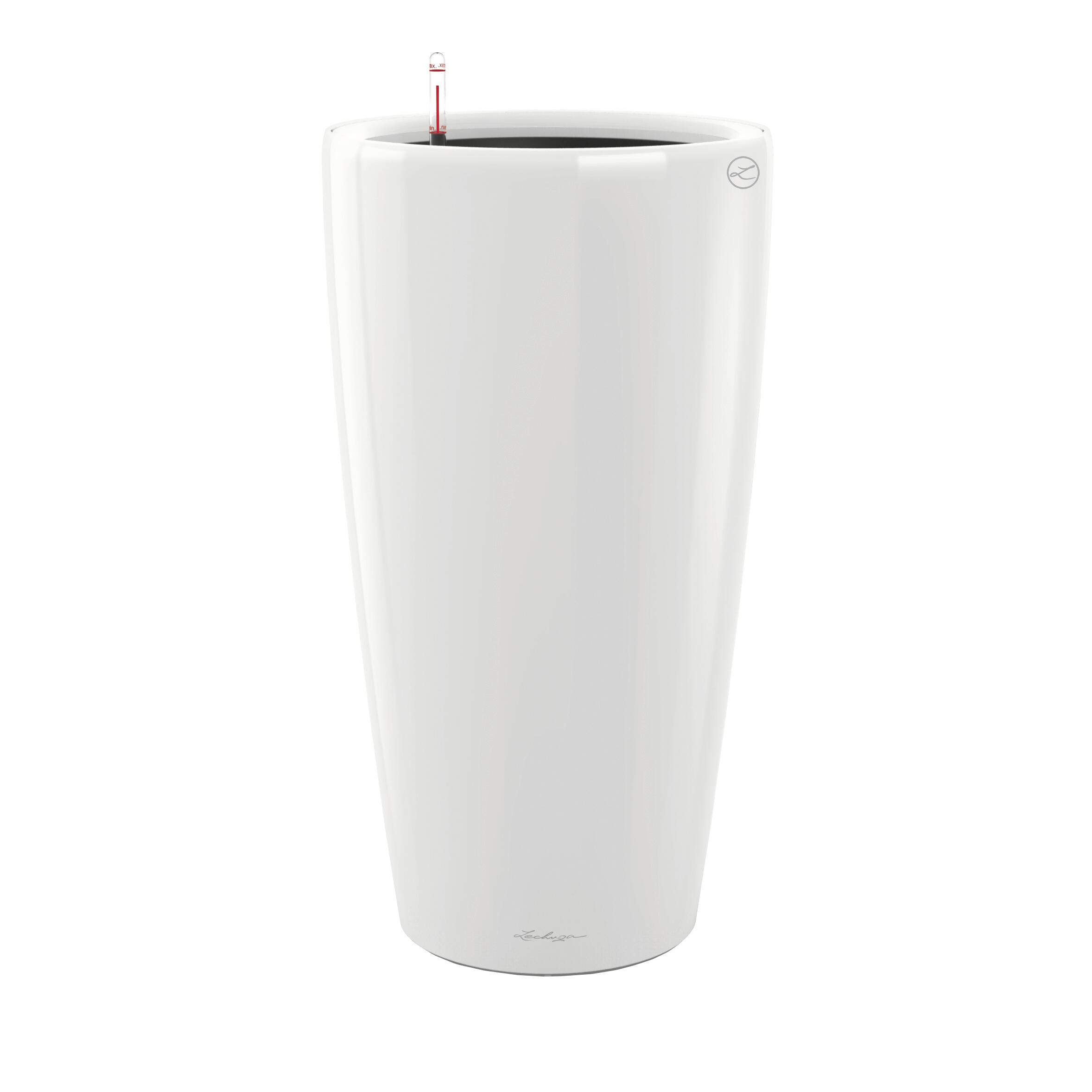 Lechuza Rondo Premium 40 – Vaso Colonna Con Irrigazione Automatica – Nero Opaco – Per Piante Alte E Palme