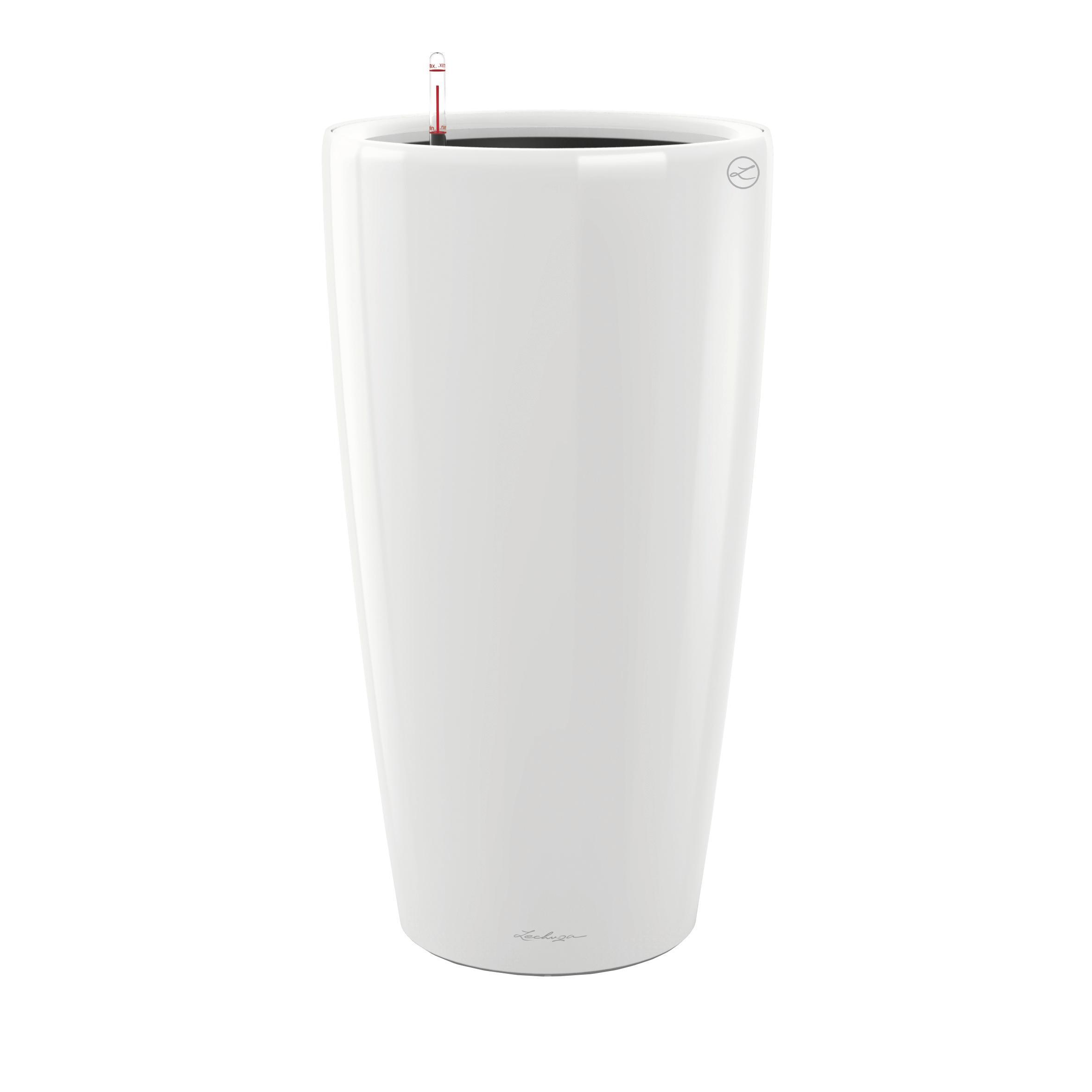 Lechuza Rondo Premium 40 – Vaso Colonna Con Irrigazione Automatica – Nero Opaco – Per Piante Alte E Palme