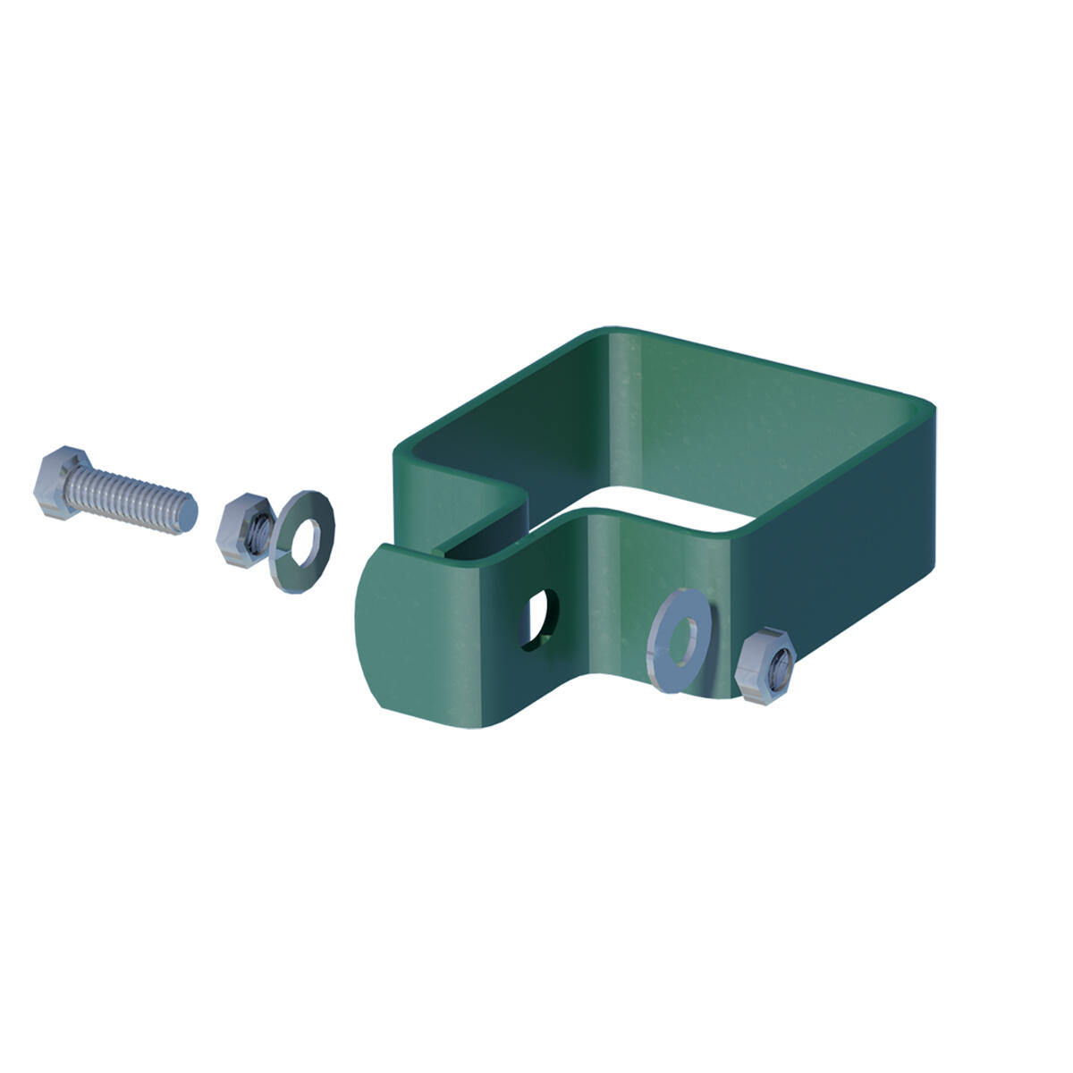 Collare di fissaggio per rete metallica in acciaio verde FERRO BULLONI per cancello quadrato L 60 x L 60 cm, pack da 4 pezzi - 2