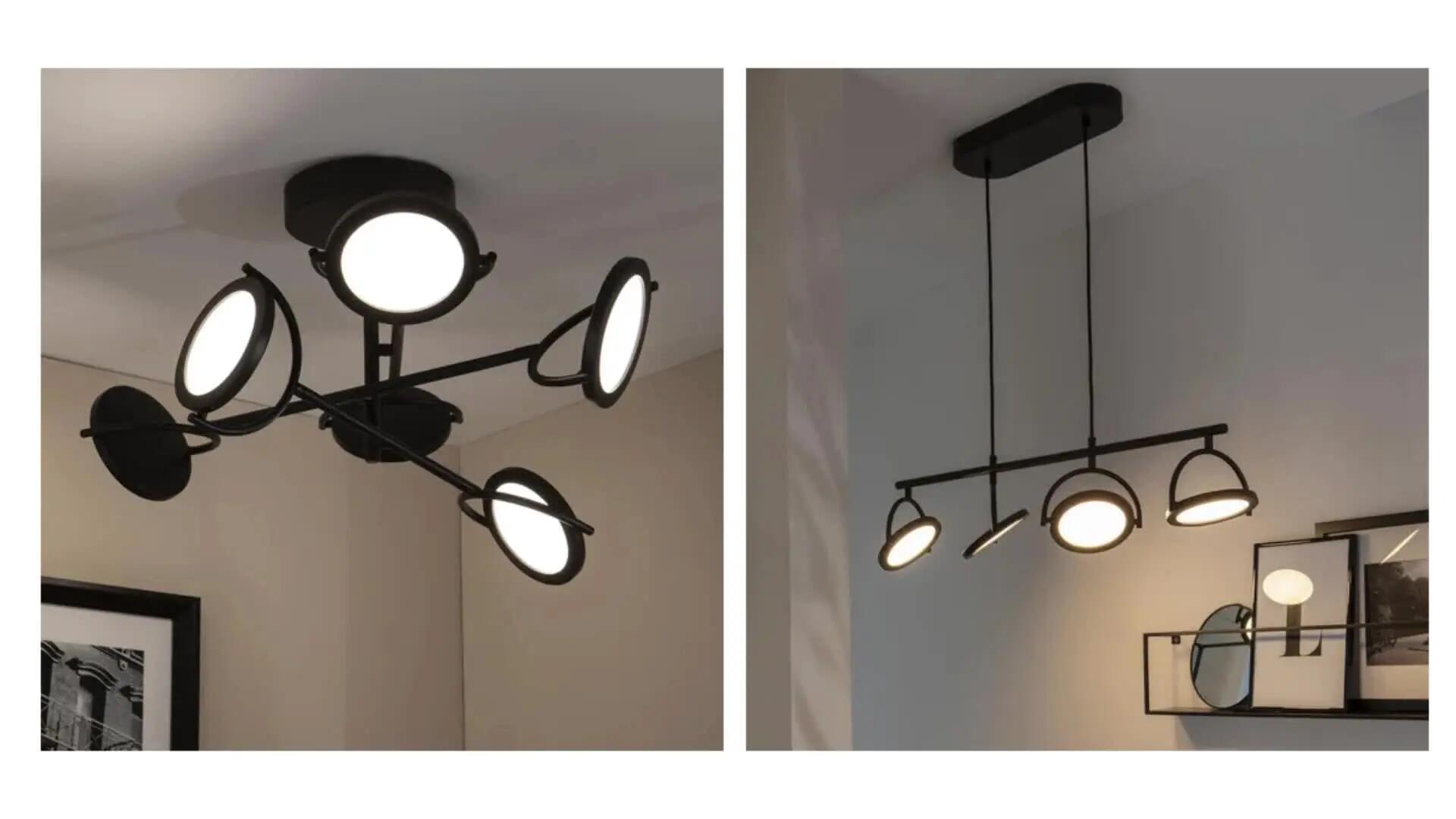 Foco decorativo com lâmpada Diuna Inspire LED 554lm 1 luz pintado preto - 4