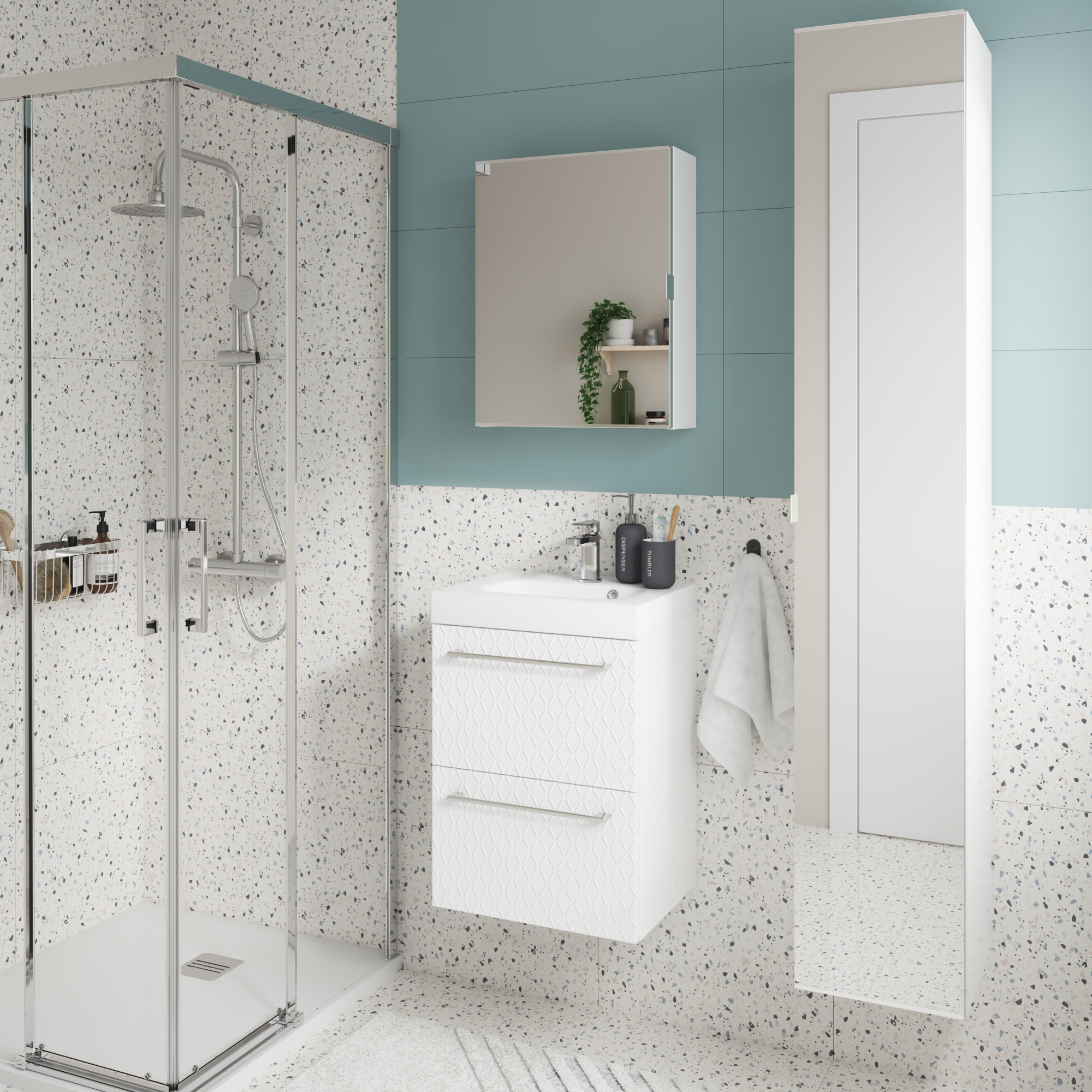 Lavabo a incasso rettangolare vasca centrale Remix L 46 x H 15 x P 35 cm in ceramica bianco lucido - 12