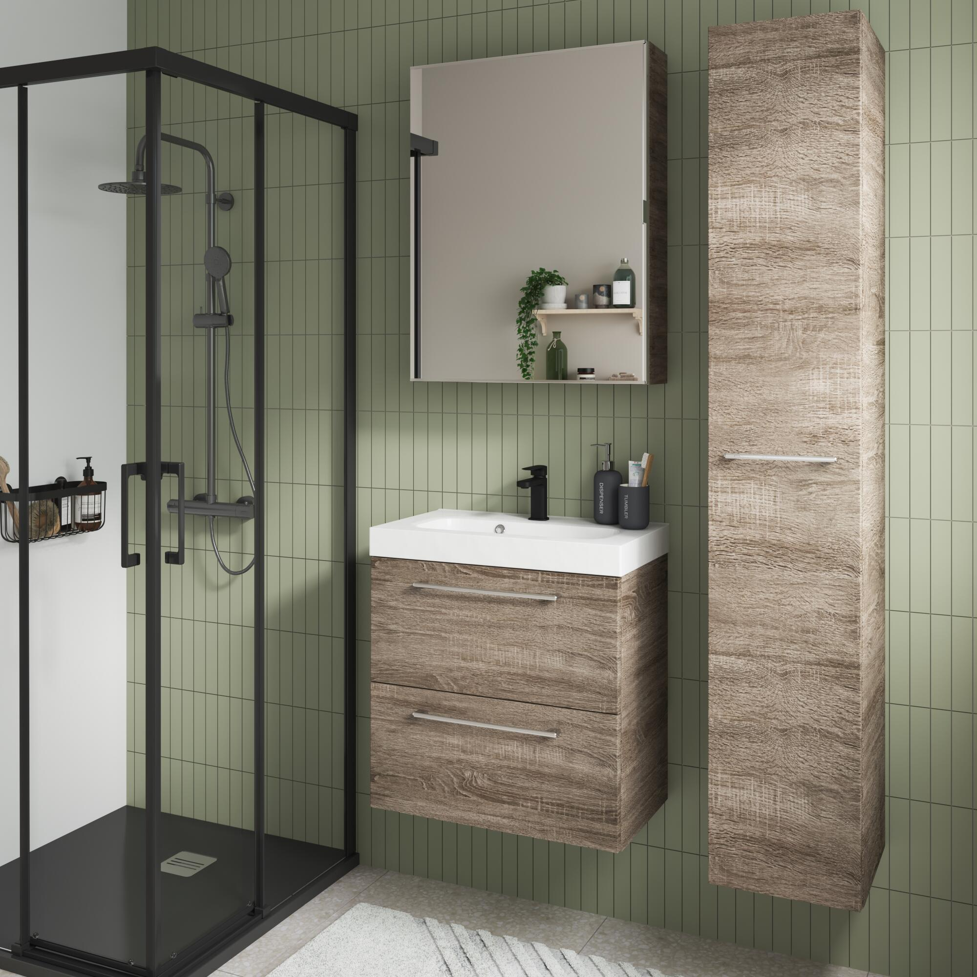 Struttura colonna bagno Remix tartufo L 30 x H 173 x P 33 cm - 7