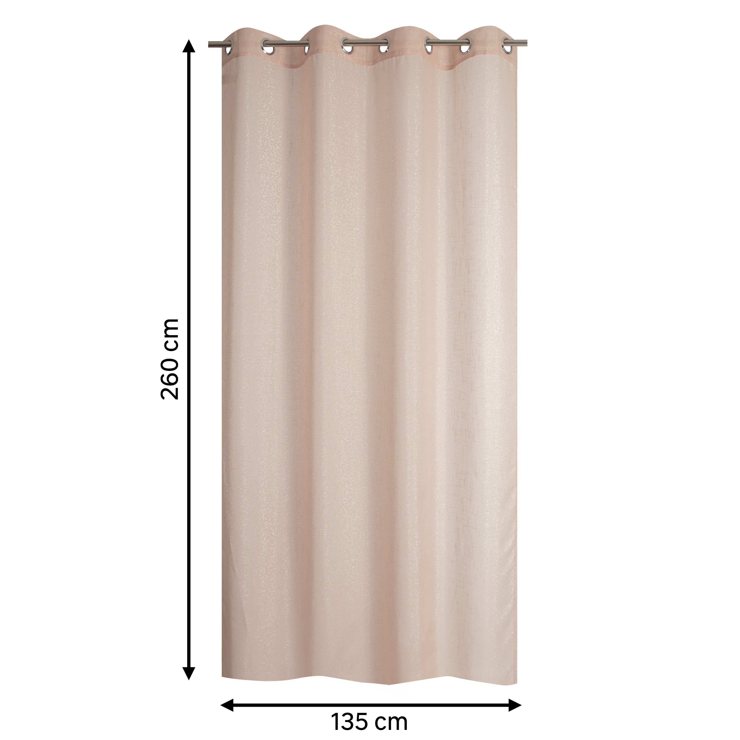 Voilage semi-transparent, Harlana, rose poudré H.260 x l.135 cm INSPIRE - 2