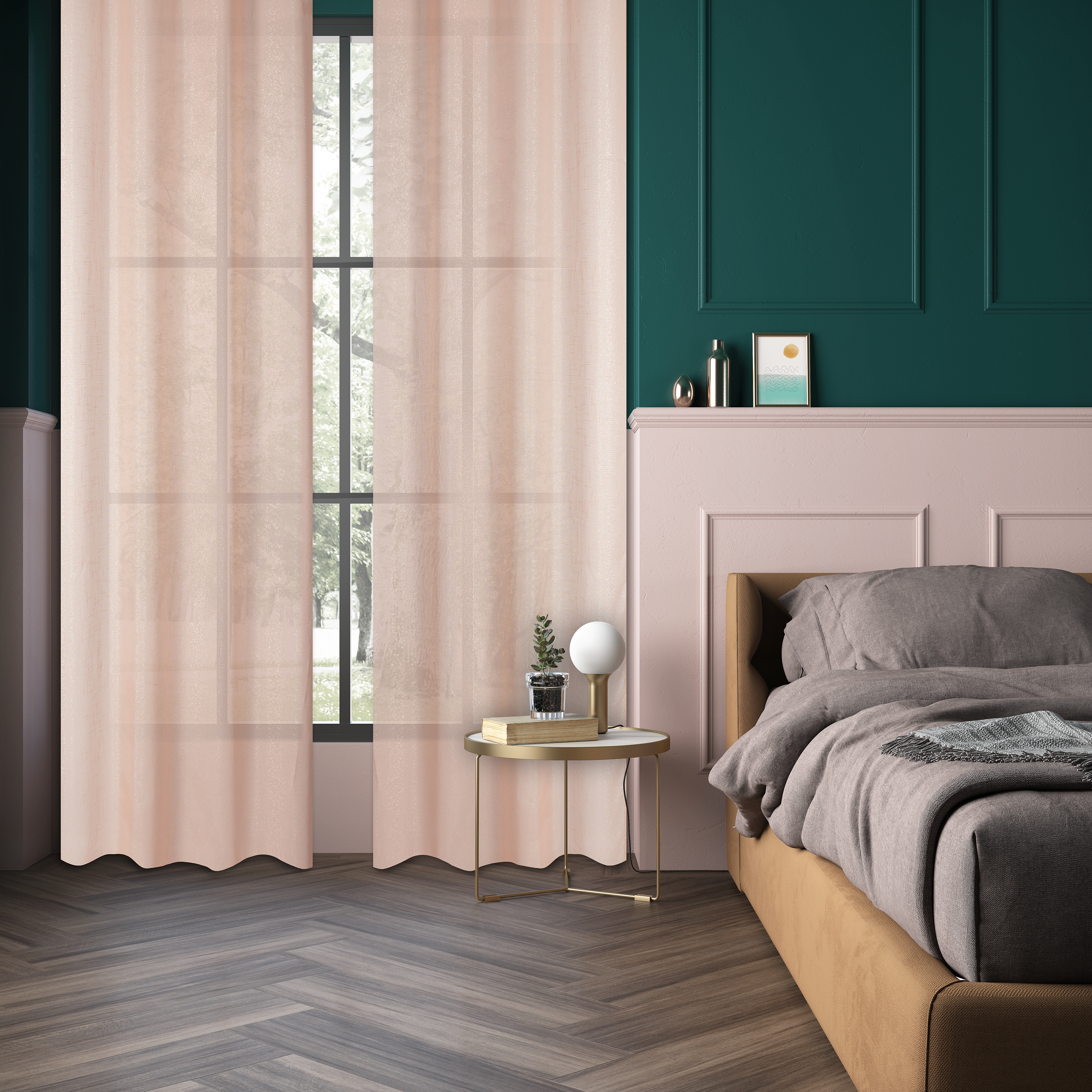 Voilage semi-transparent, Harlana, rose poudré H.260 x l.135 cm INSPIRE - 4