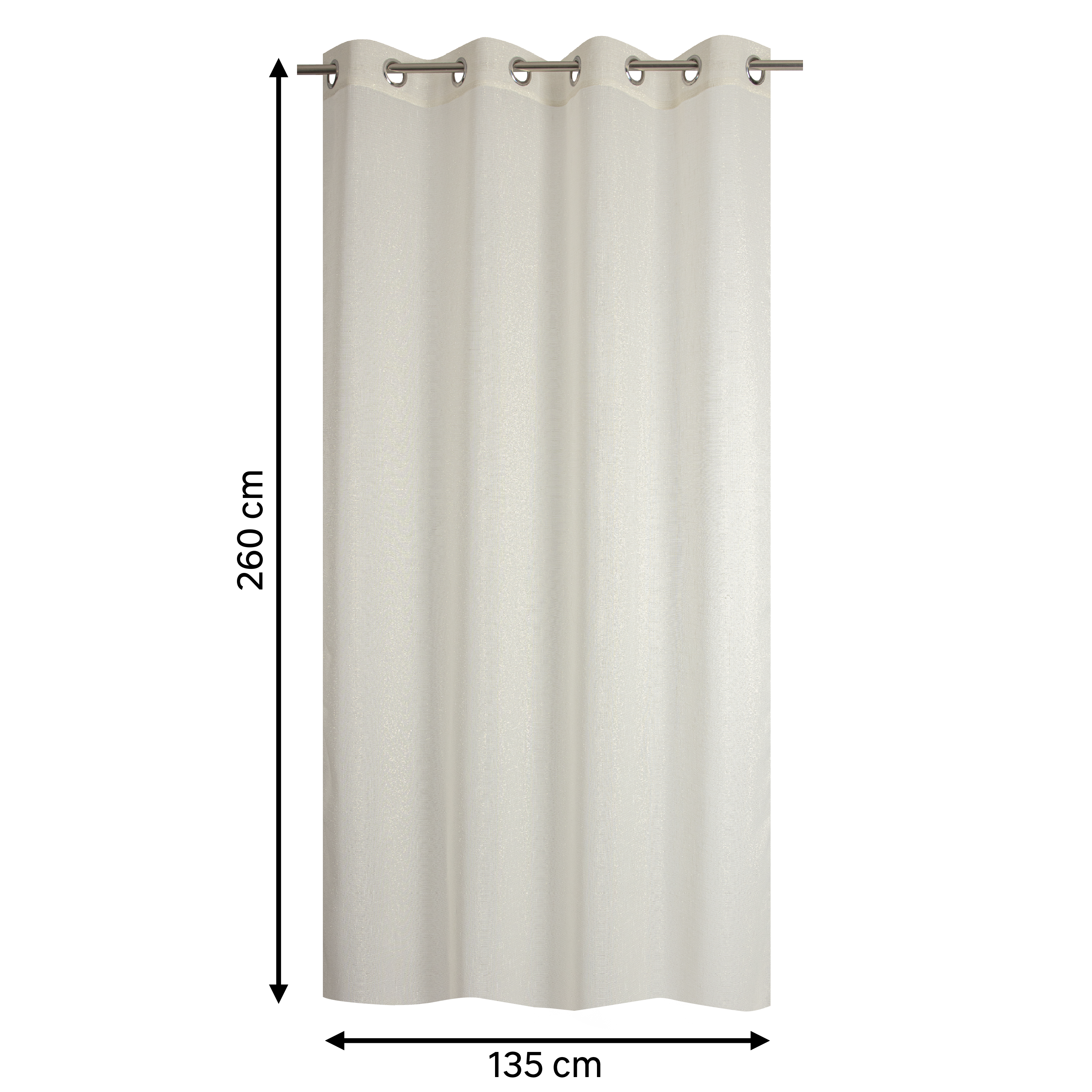 Voilage semi-transparent, Harlana, beige H.260 x l.135 cm INSPIRE - 2
