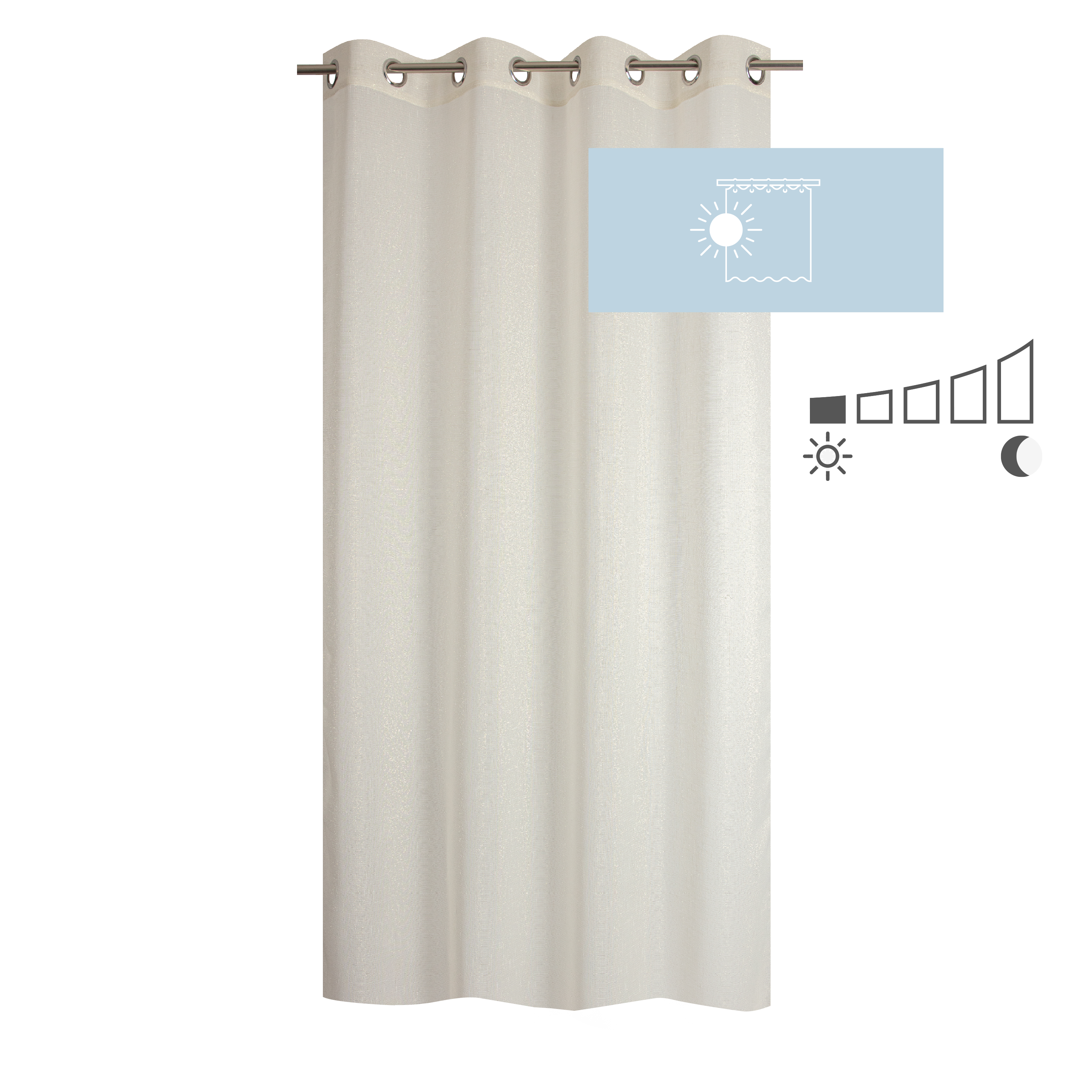 Voilage semi-transparent, Harlana, beige H.260 x l.135 cm INSPIRE - 3