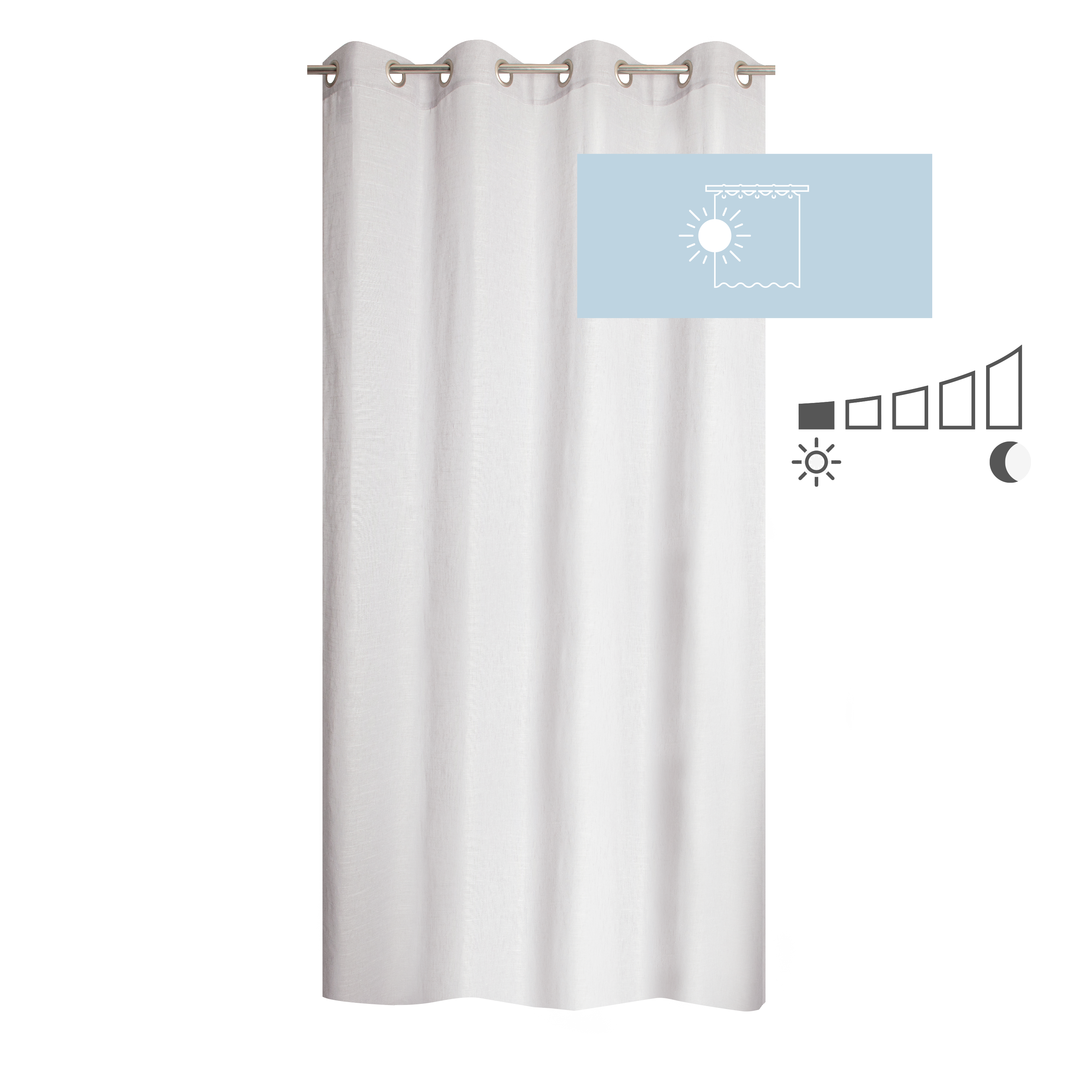 Visillo  ollaos Cambria  INSPIRE liso gris granito de 140x280cm - 6