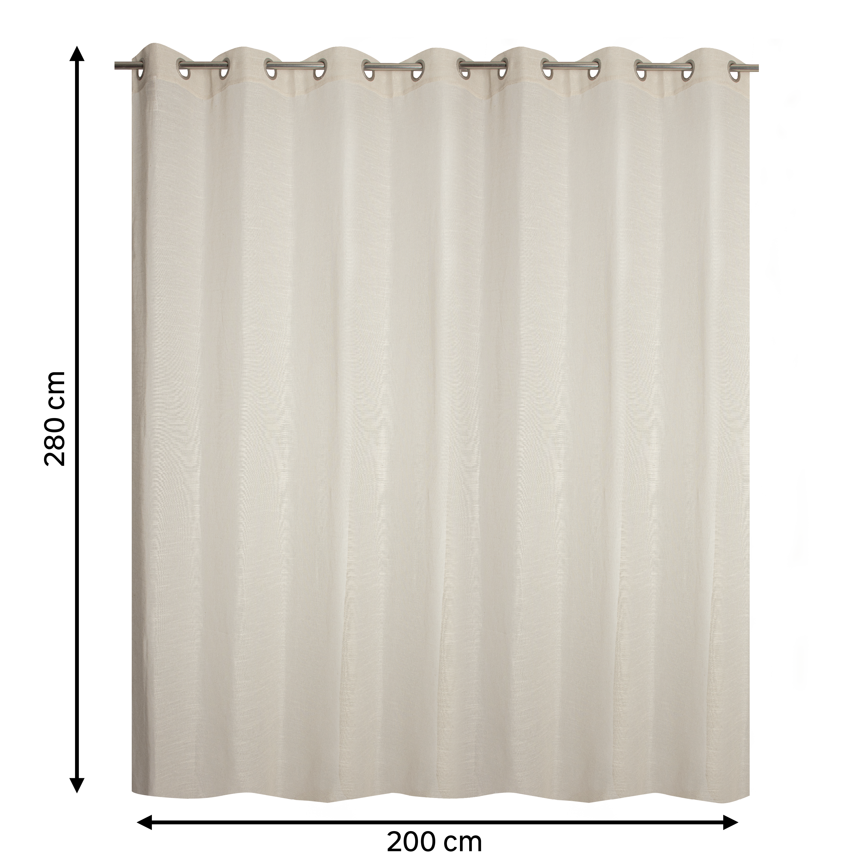Cortinado ilhós Cambria 200x280cm bege Inspire - 7