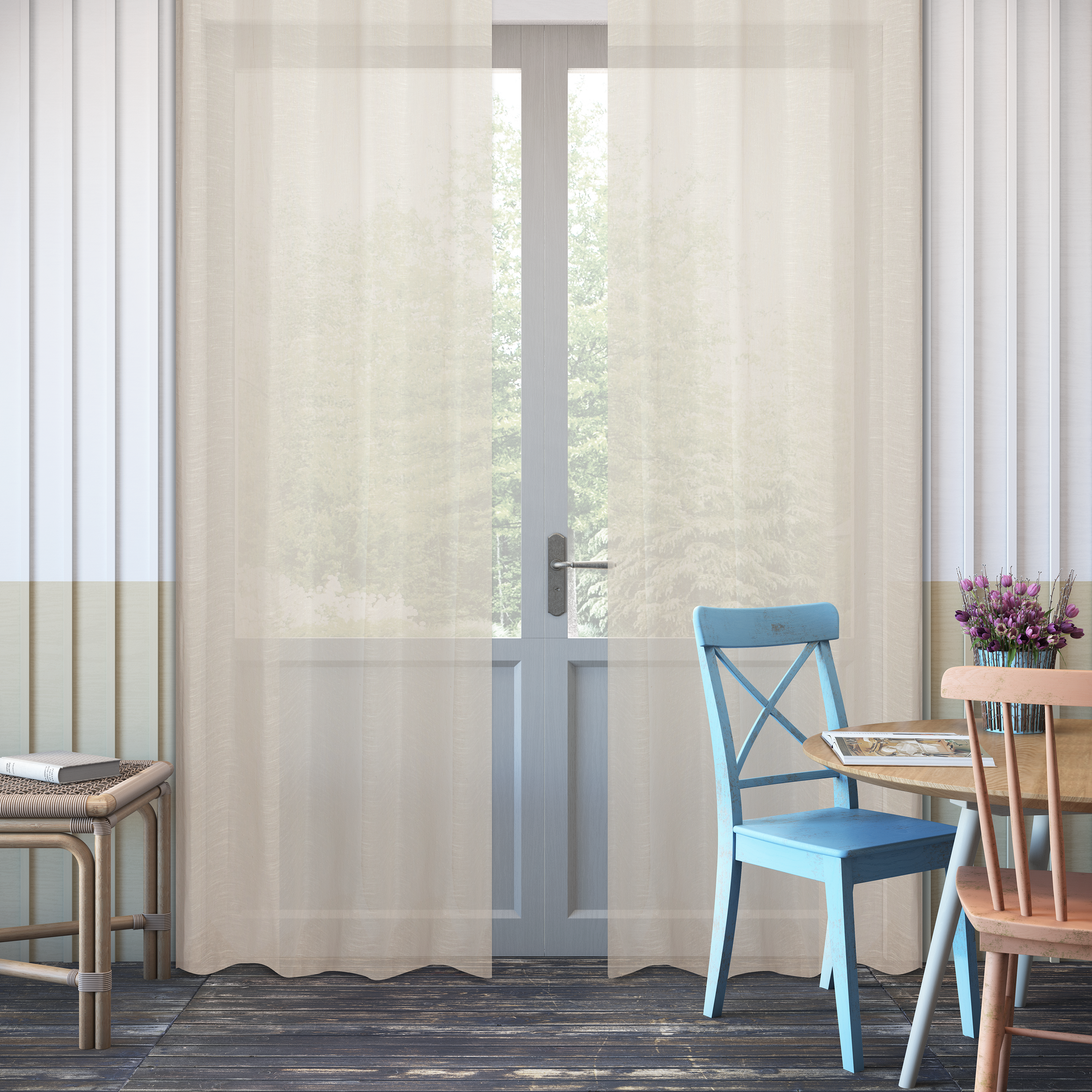 Cortinado ilhós Cambria 200x280cm bege Inspire - 4