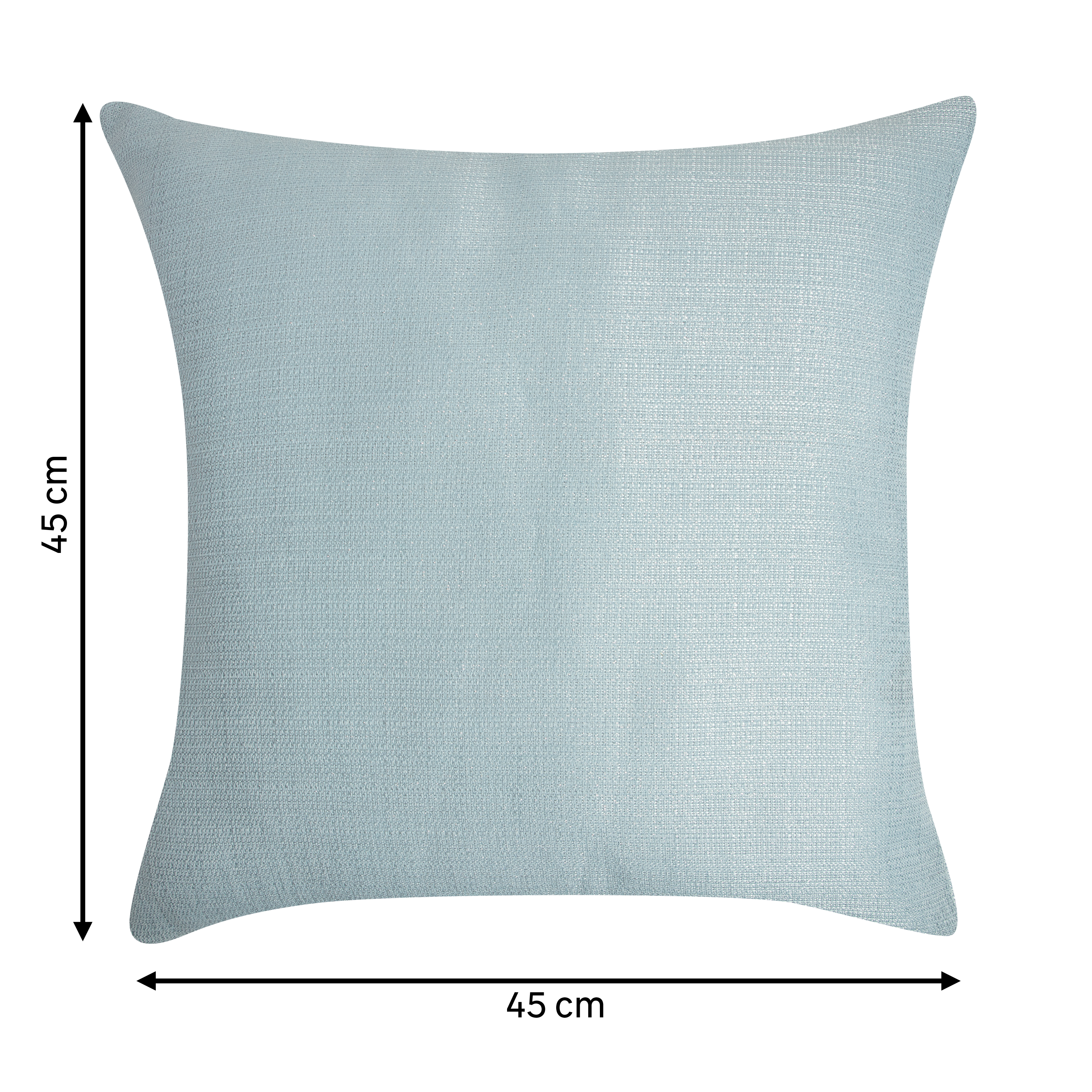 Cojín decorativo cuadrado Dario satén poliéster liso azul Fjord silver doble cara INSPIRE 45x45cm - 2