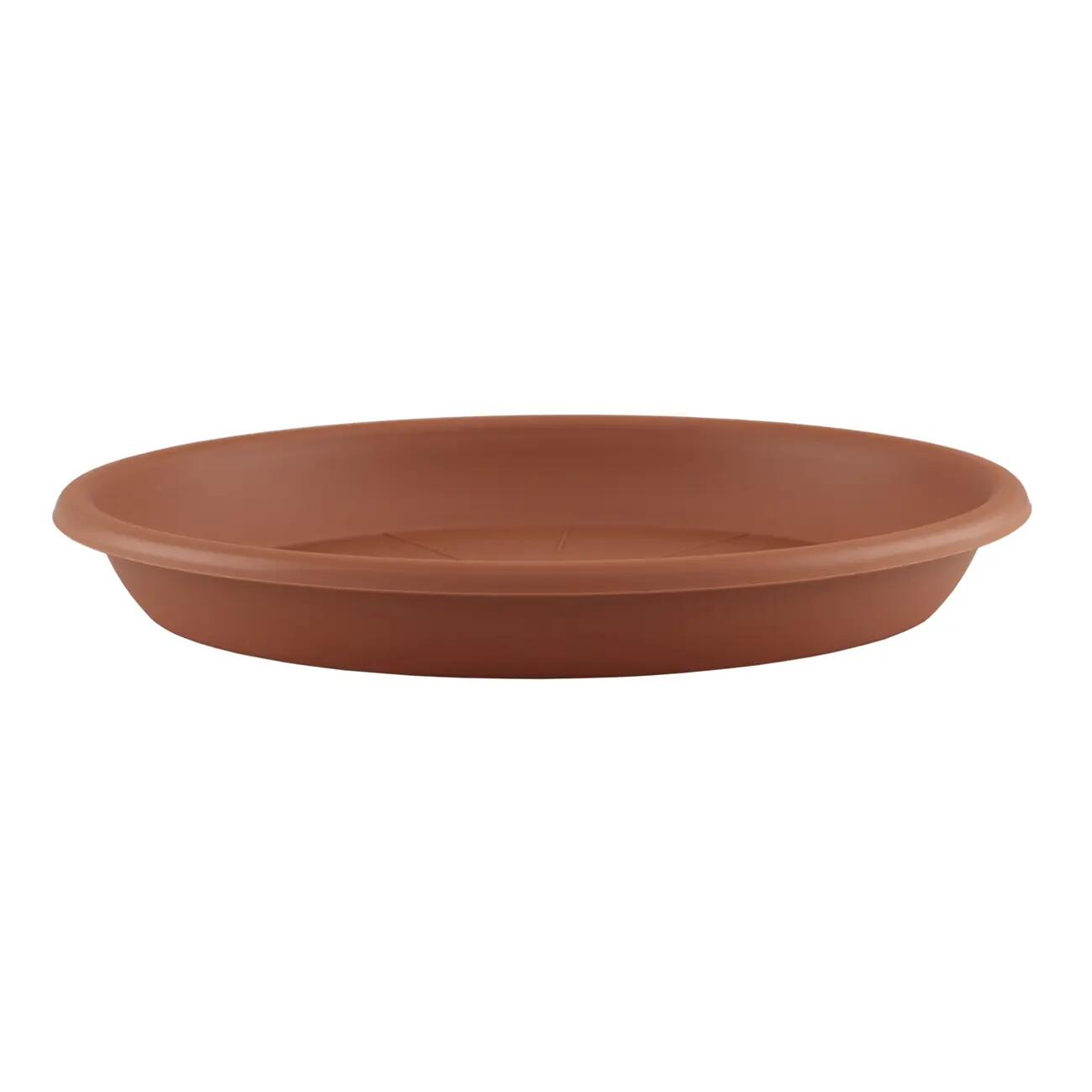 Sottovaso Tondo Cilindrico Veca Plastica 65x8,5 Cm Colore Terracotta