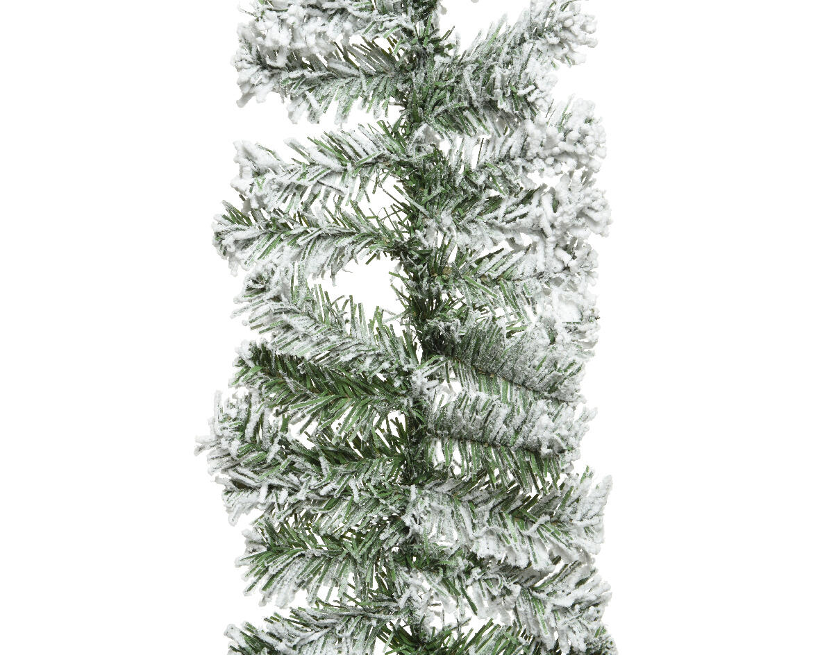 Ghirlanda decorativa natalizia natalizia innevata verde L 270 cm - 2