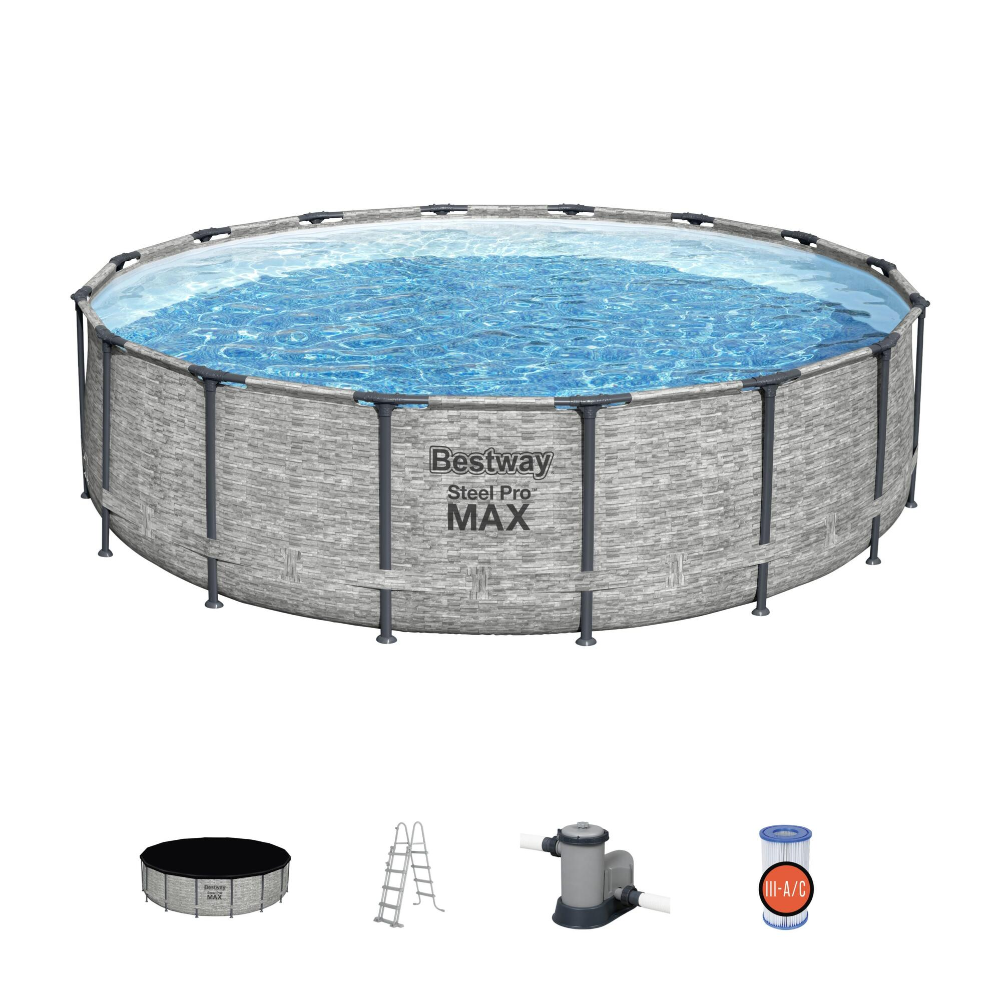 Piscina tubular de acero redondo bestway ø 488x122 cm