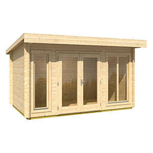 Casa de almacenamiento jardín CON SUELO TRATADO 144x239x198 cm/2.63m2 -  Caseta para exterior jardín - Cobertizo de madera pequeño - TIMBELA  M306+M306G
