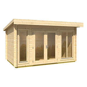 Caseta de madera modelo F / 26m² / 7x4m / 70mm - Casetas de Jardin 24