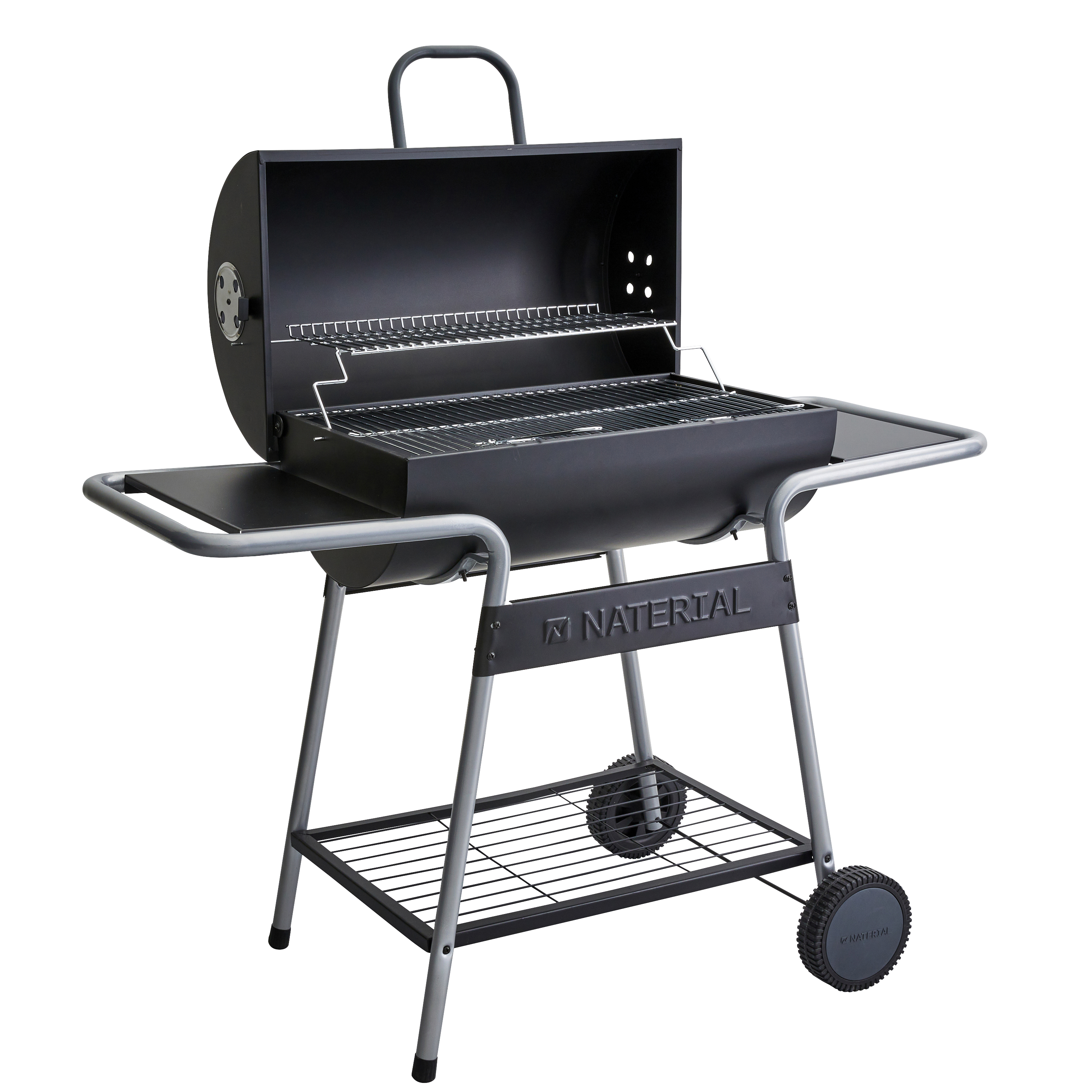 Grill węglowy na wózku Talos z dodatkowym rusztem i półkami bocznymi Naterial - 4