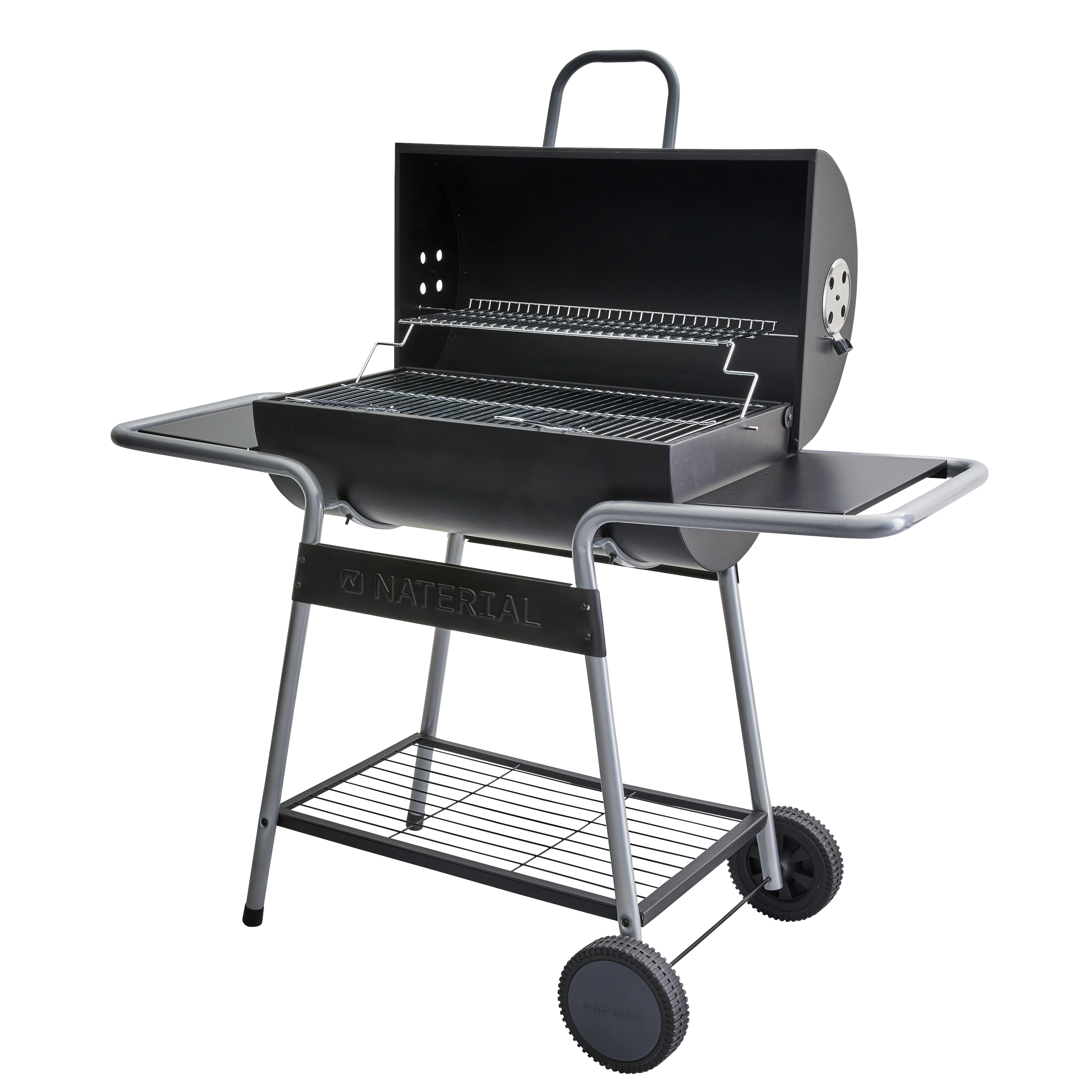 Grill węglowy na wózku Talos z dodatkowym rusztem i półkami bocznymi Naterial - 6