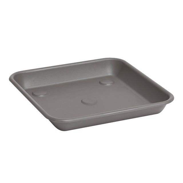 Sottovaso per vaso da fiori PLASTECNIC Omnia in polipropilene di colore antracite L 23 x H 3.3 x P 23 cm