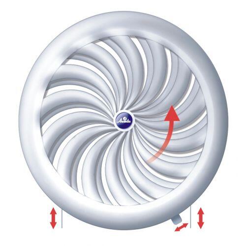 Kratka wentylacyjna OKRĄGŁA Z ŻALUZJĄ 100-150 mm biała EQUATION