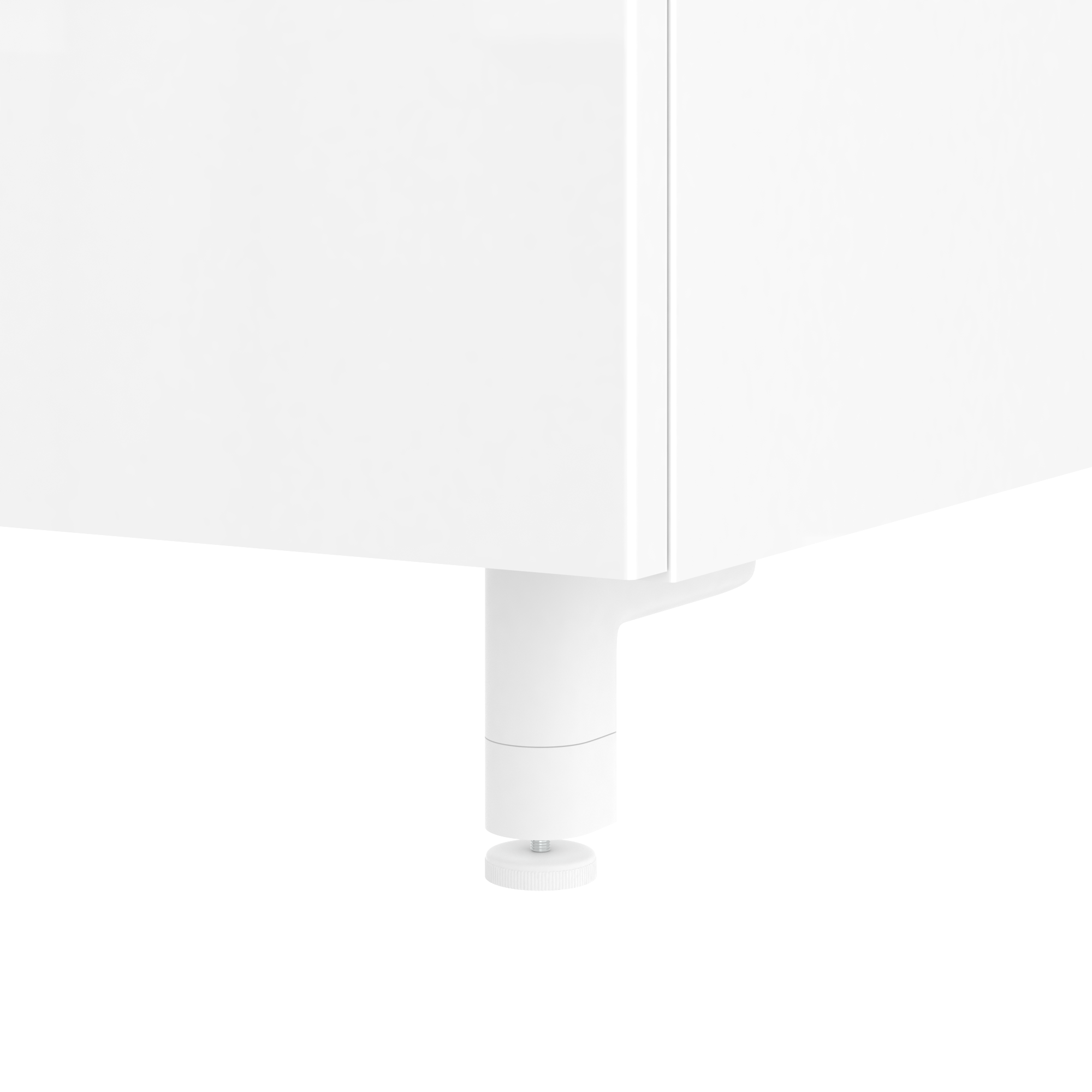 Lot de 2 pieds, H.9.8 à 12.8cm, blanc mat, Remix - 2