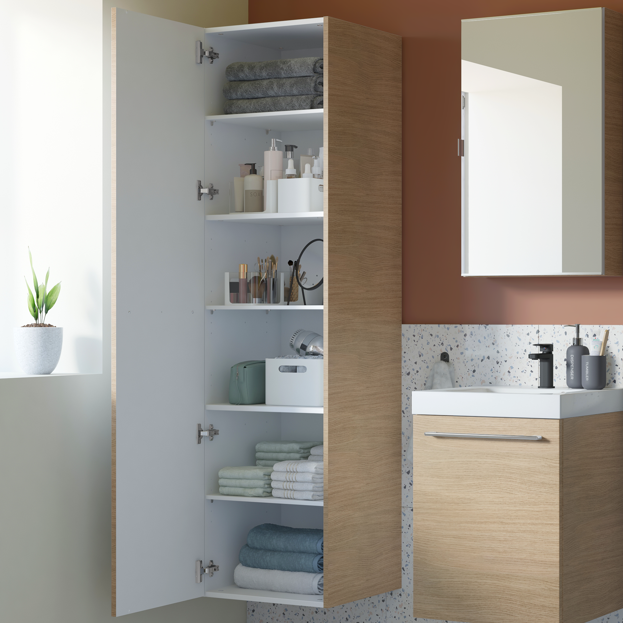 Caisson colonne l.45 x H.173 x P.46 cm, chêne naturel, Remix - 12