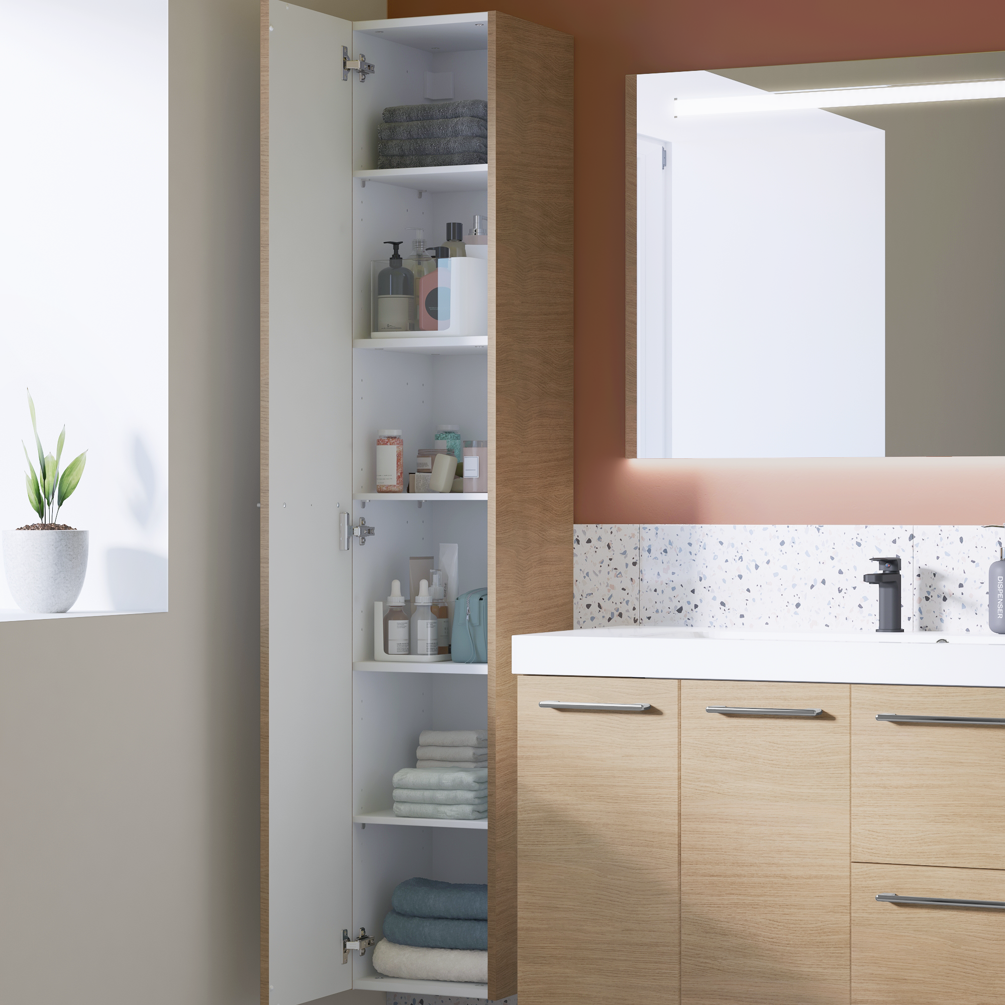 colonna bagno Remix L30 X H173 x P33 cm rovere naturale - 7