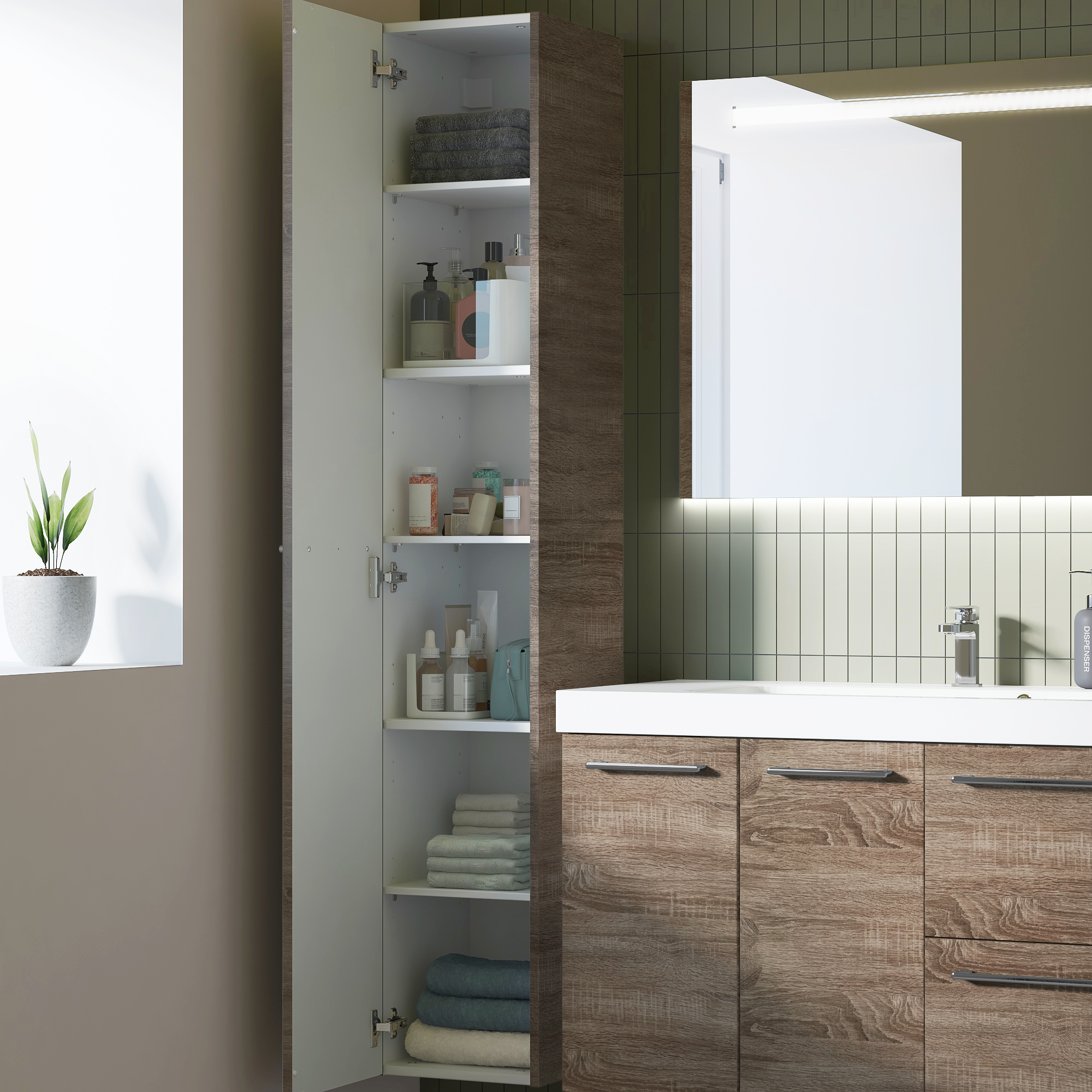 Struttura colonna bagno Remix tartufo L 30 x H 173 x P 33 cm - 5