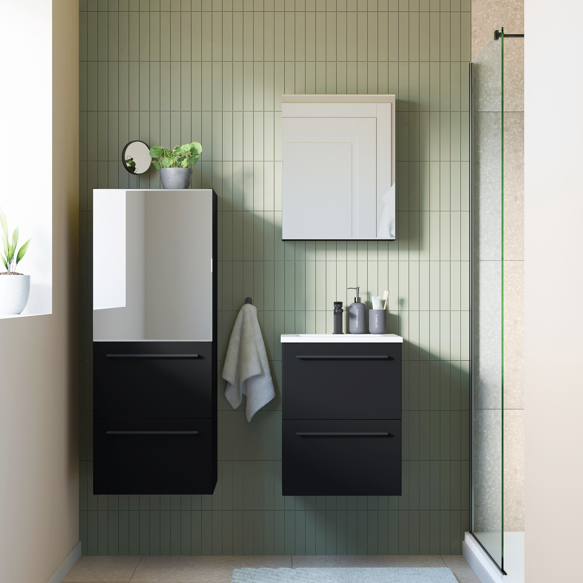 Szuflada do mebli łazienkowych (modułowych) Remix czarna 45 x 46 Sensea - 4