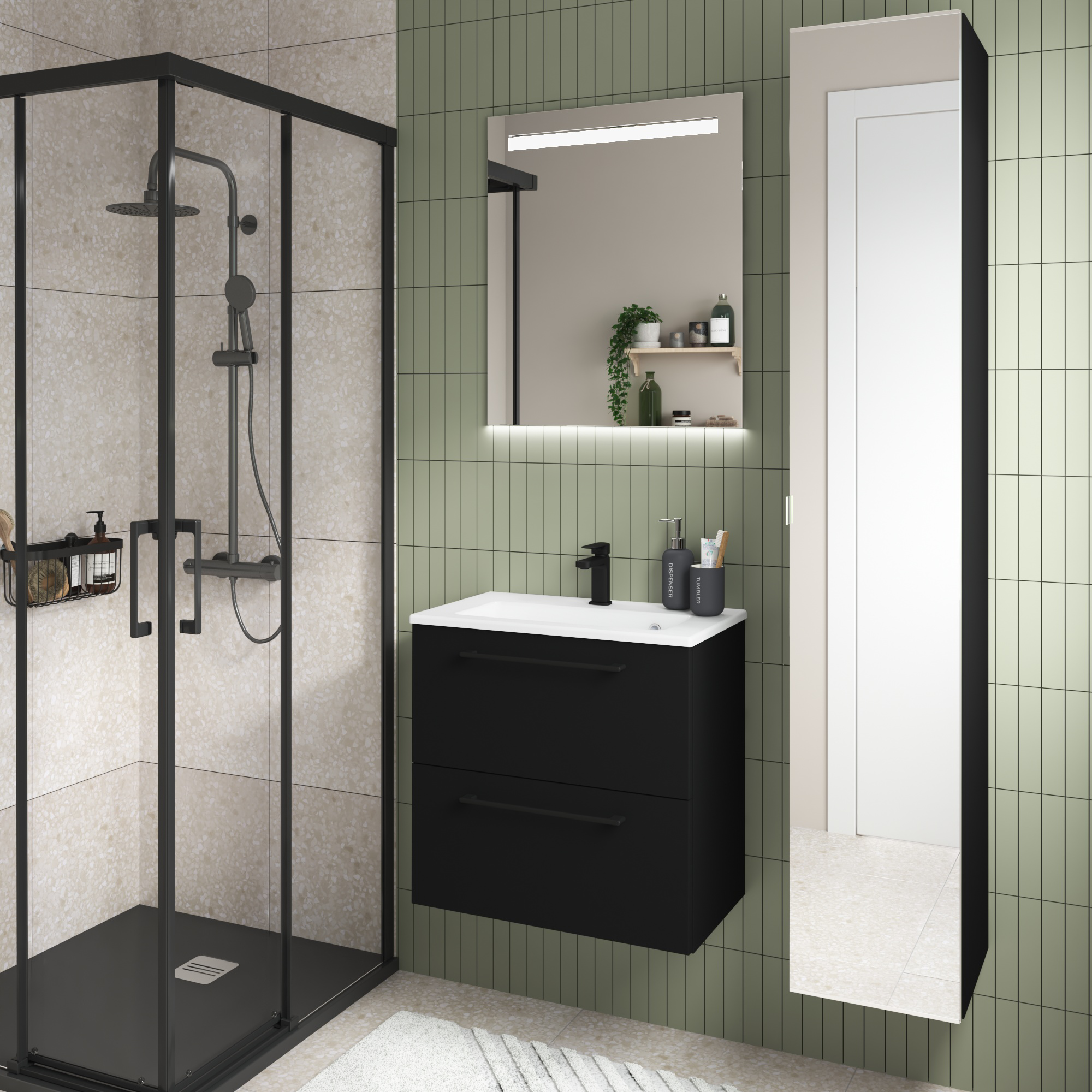 Szafka pod umywalkę Remix Black Mat 60 Sensea - 2