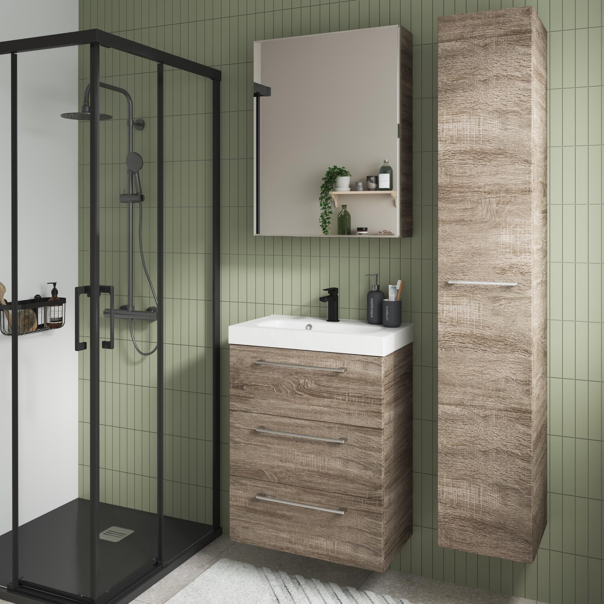 Struttura colonna bagno Remix tartufo L 30 x H 173 x P 33 cm - 4