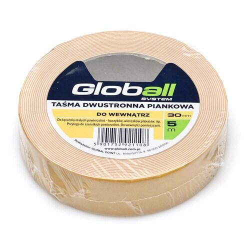 Taśma dwustronna piankowa 5 m x 30 mm GLOBALL