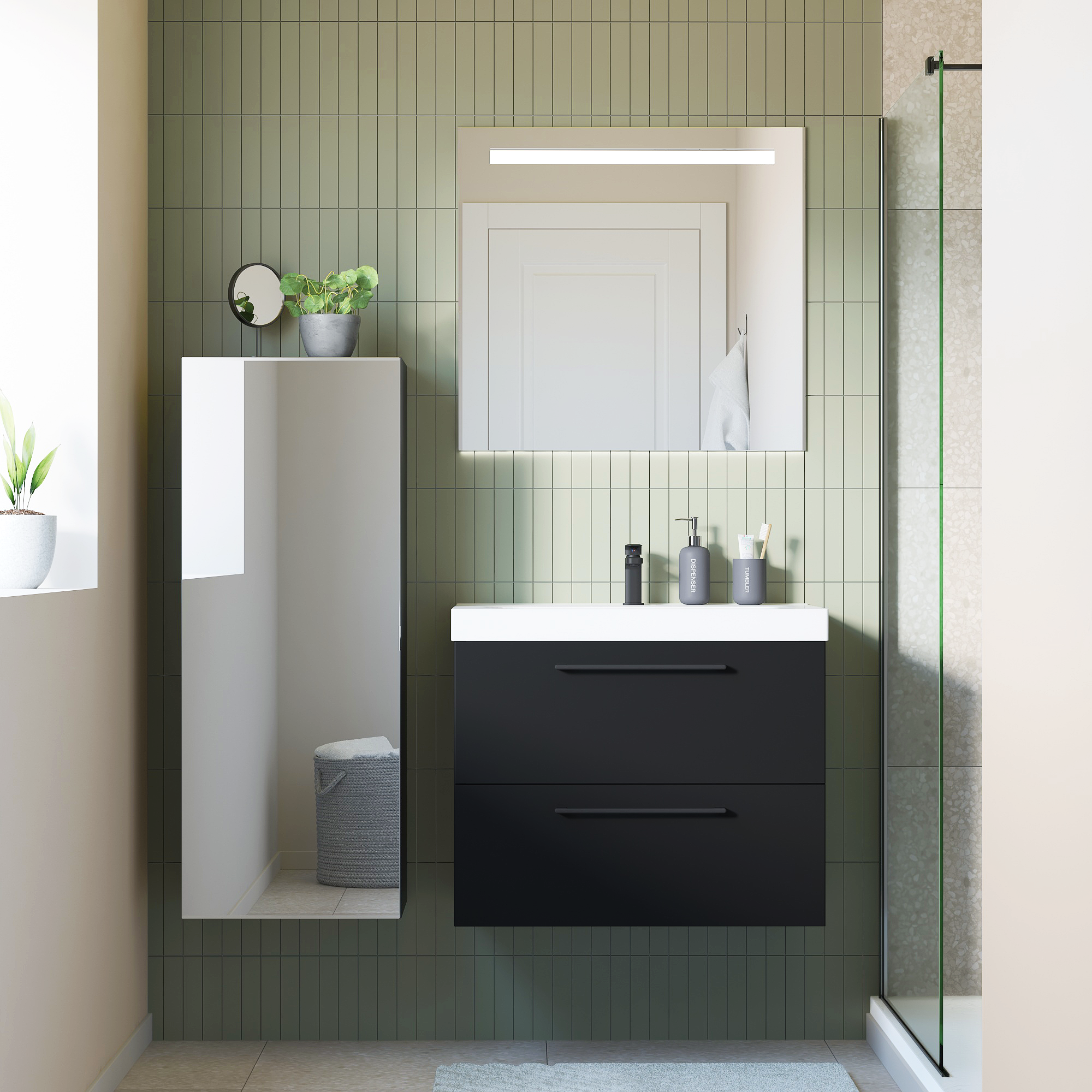 Szafka pod umywalkę Remix Black Mat 75 Sensea - 6