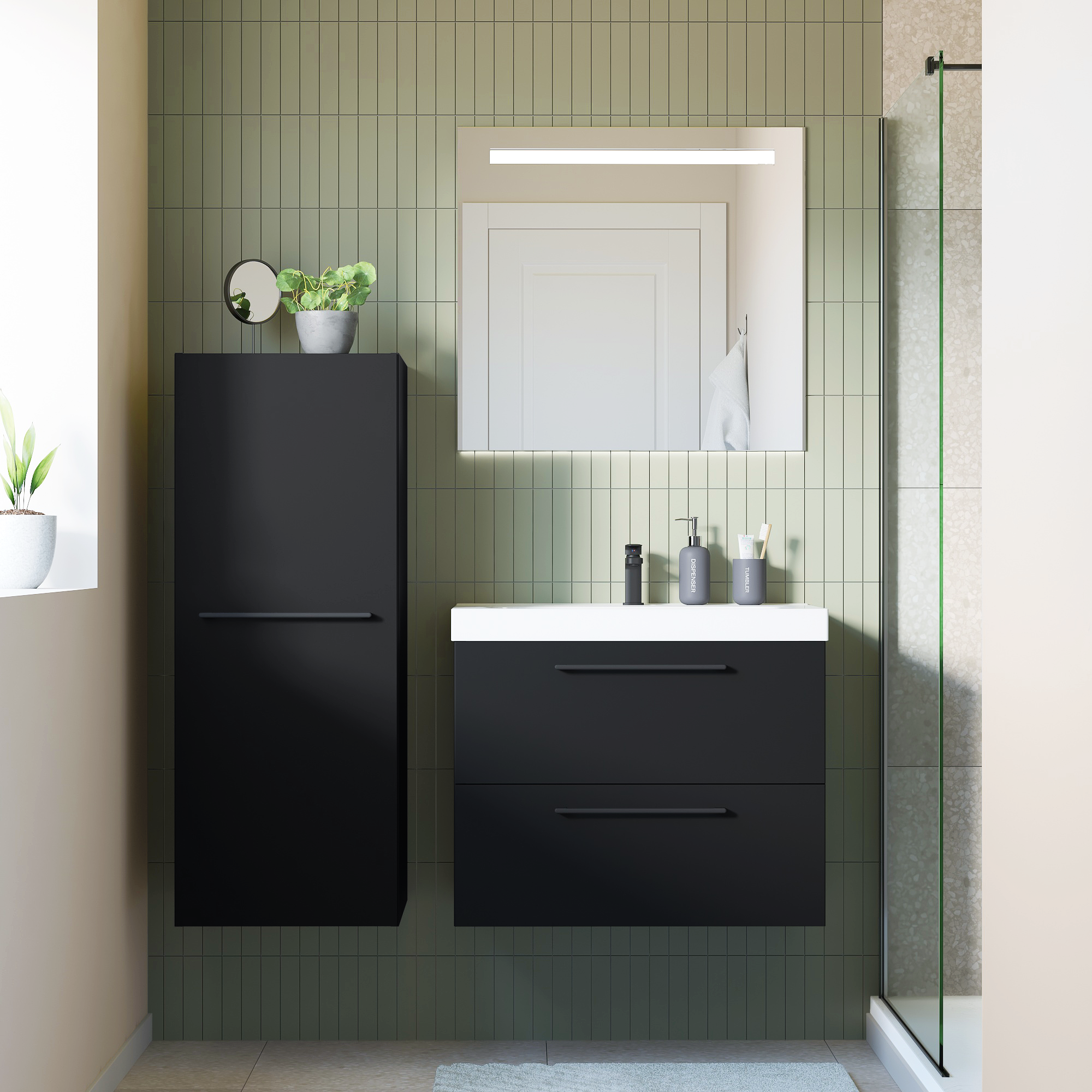 Szafka pod umywalkę Remix Black Mat 75 Sensea - 3