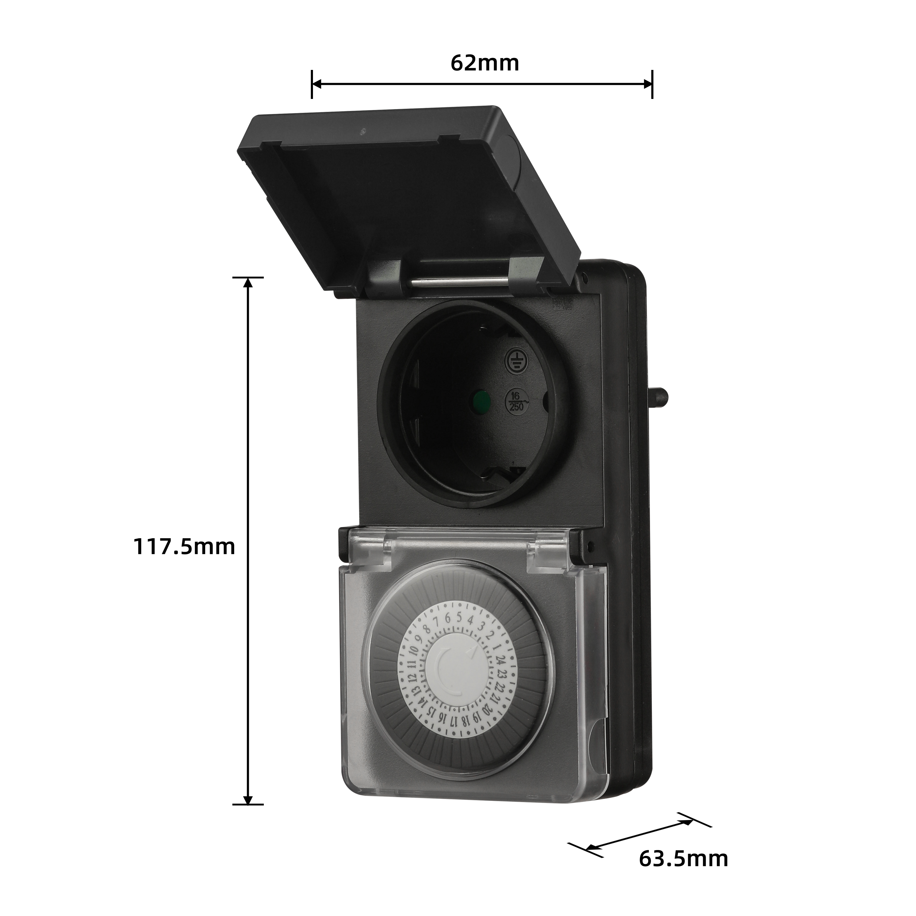 Programador analógico diário exterior máx. 3500W preto LEXMAN - 10