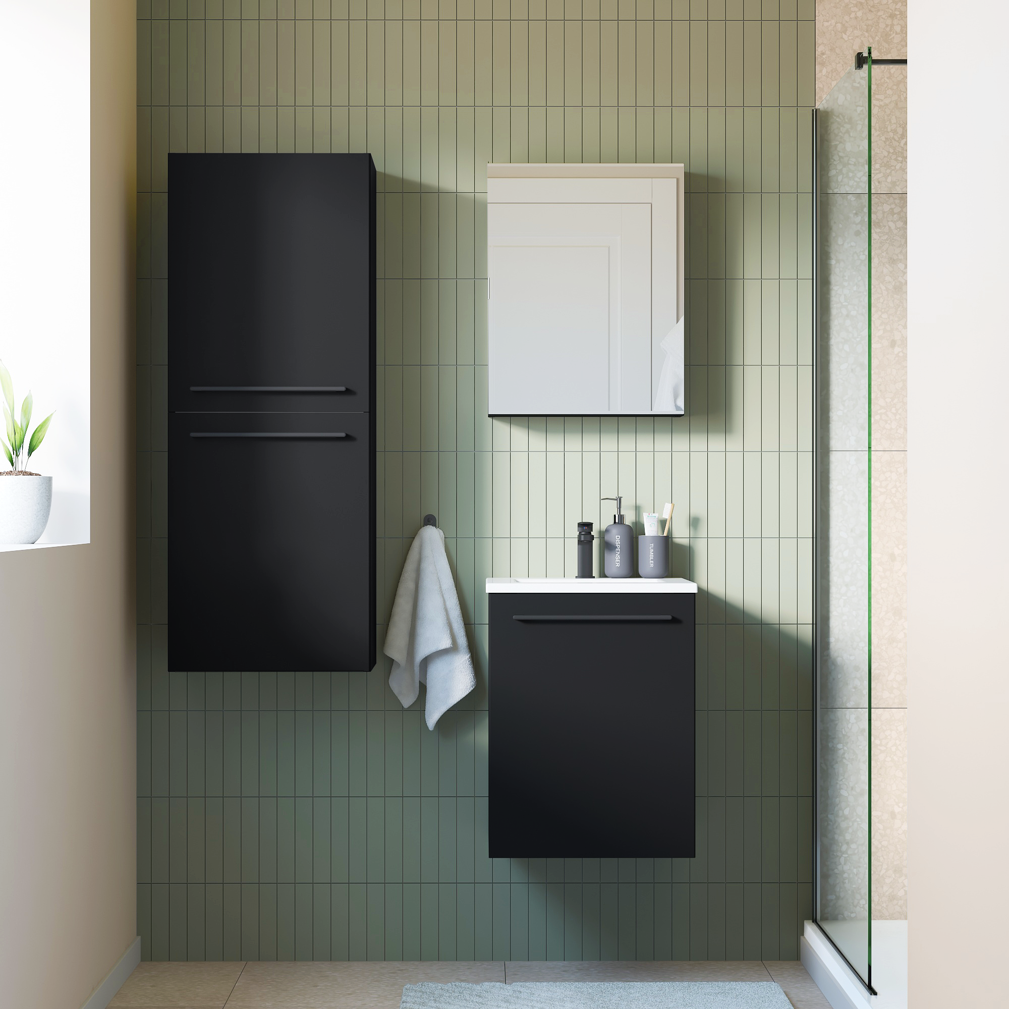 Porte noir mat l.45 x H.57.7 cm Remix - 3