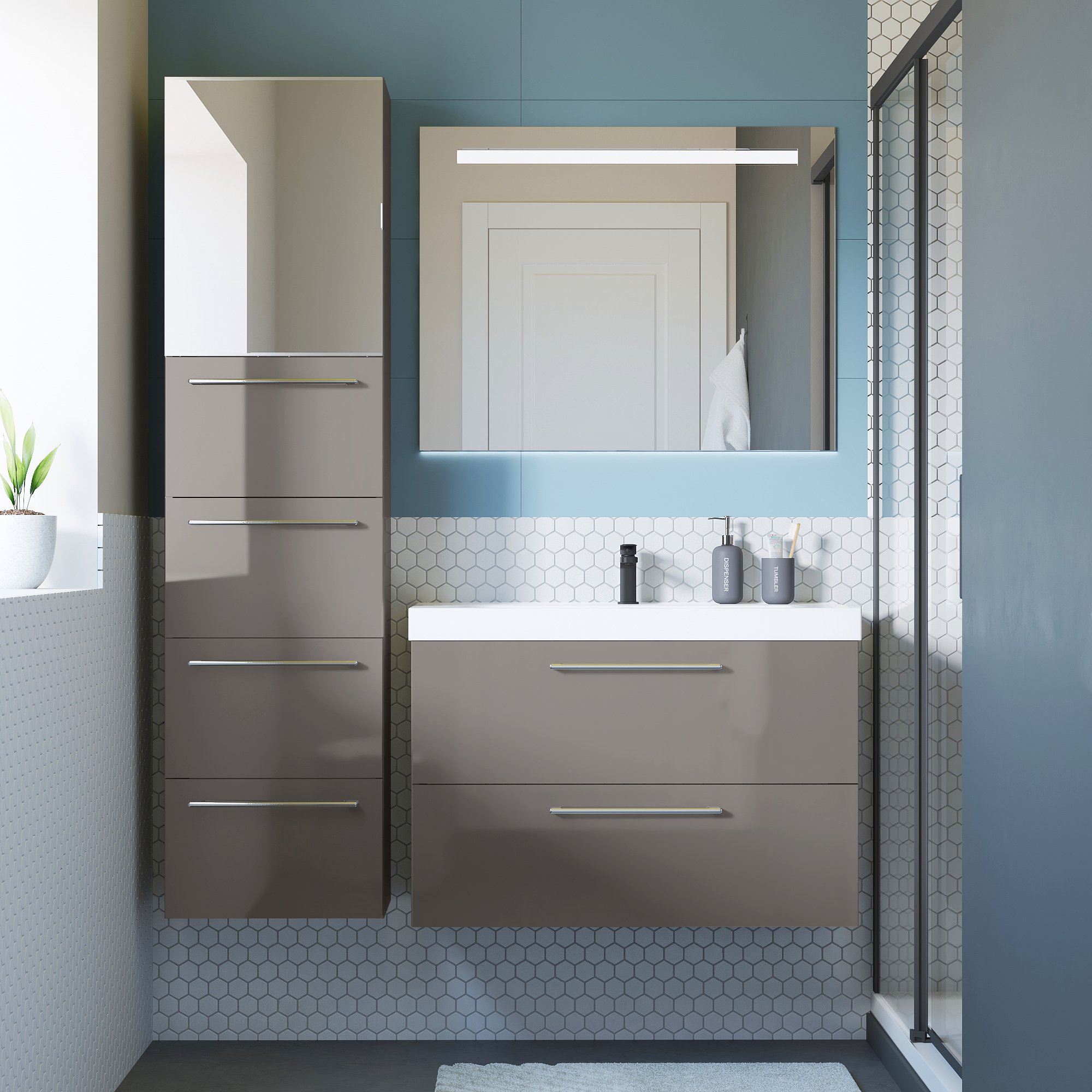 Colonne l.45 x H.173 x P.33 cm gris granit Remix - 6