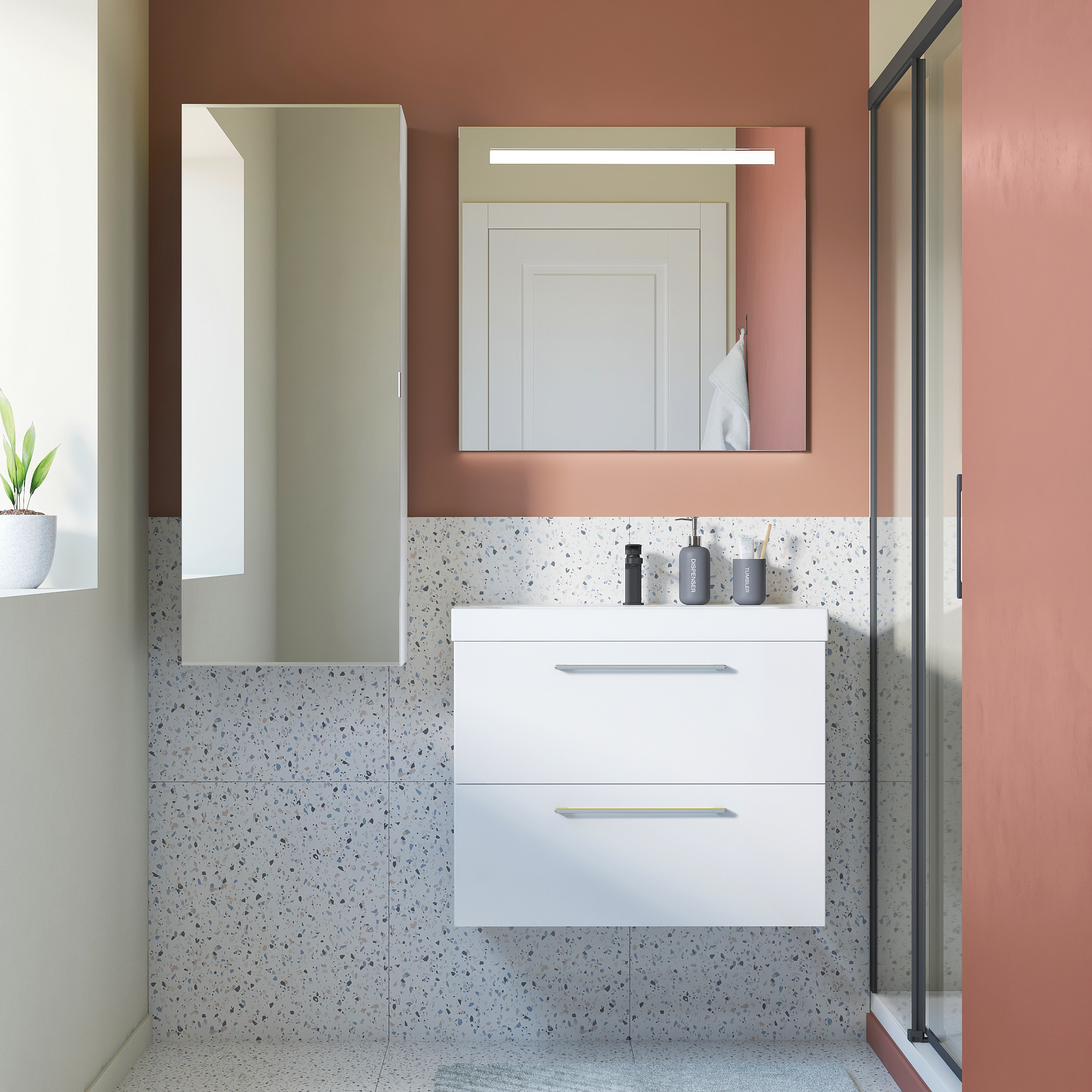 Szafka pod umywalkę Remix Biała 75 Sensea - 8