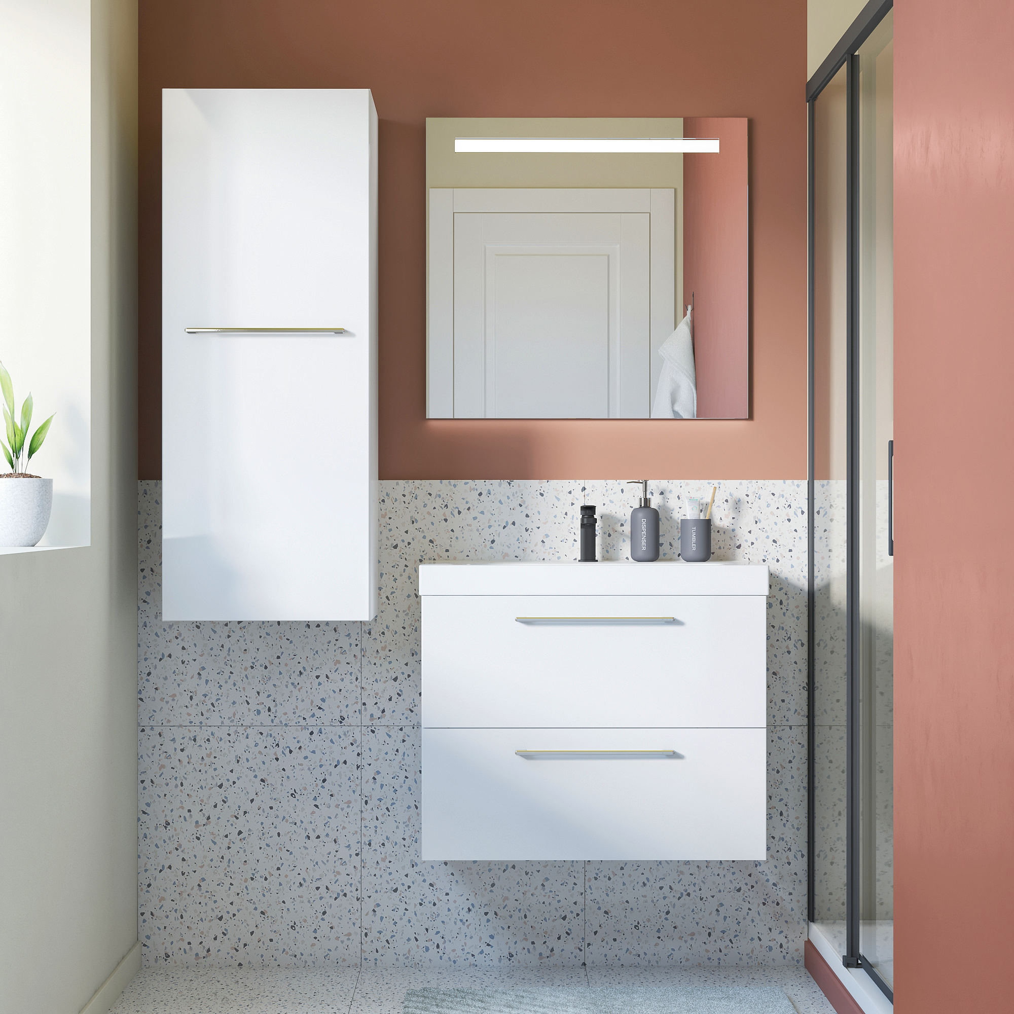 Szafka pod umywalkę Remix Biała 75 Sensea - 9