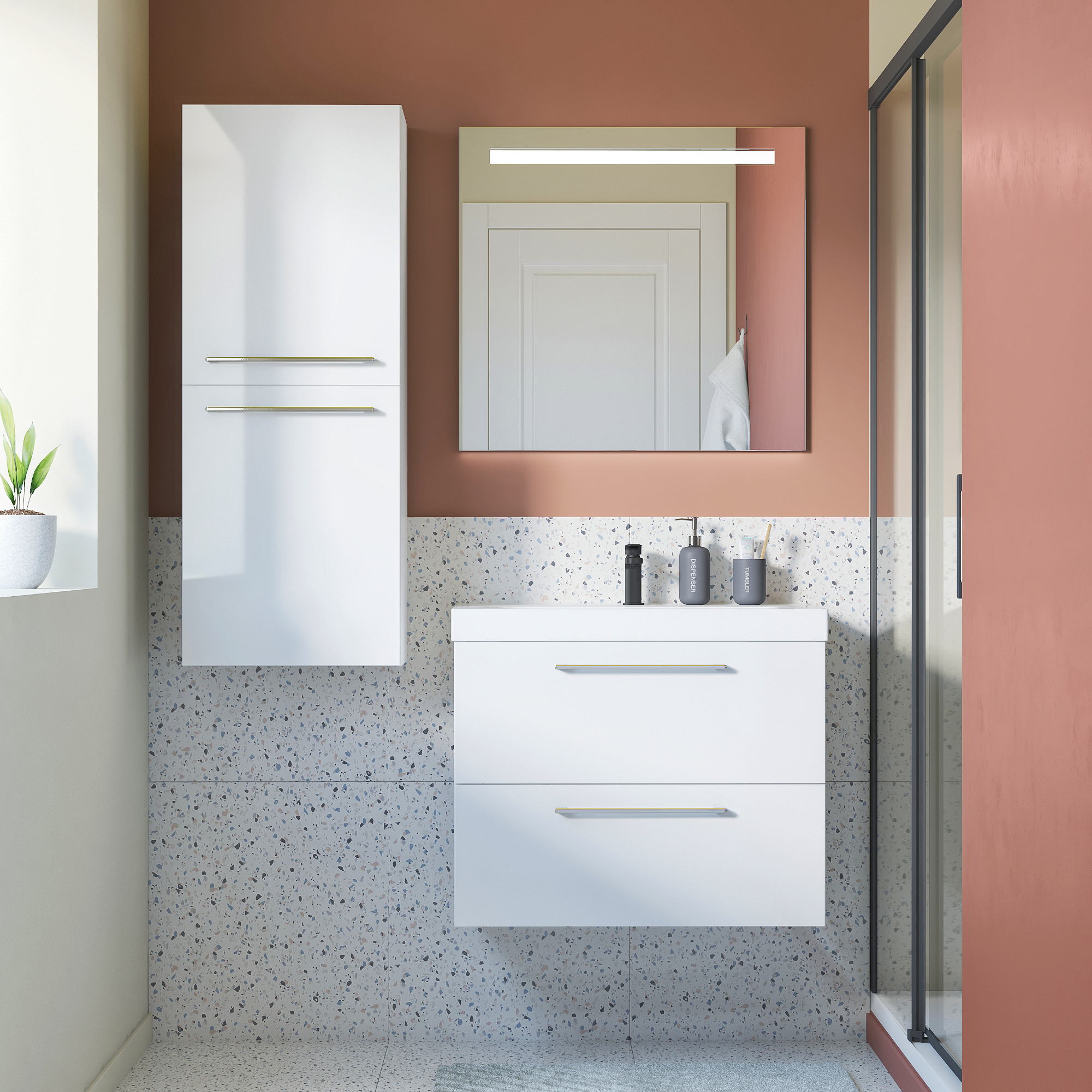 Szafka pod umywalkę Remix Biała 75 Sensea - 7