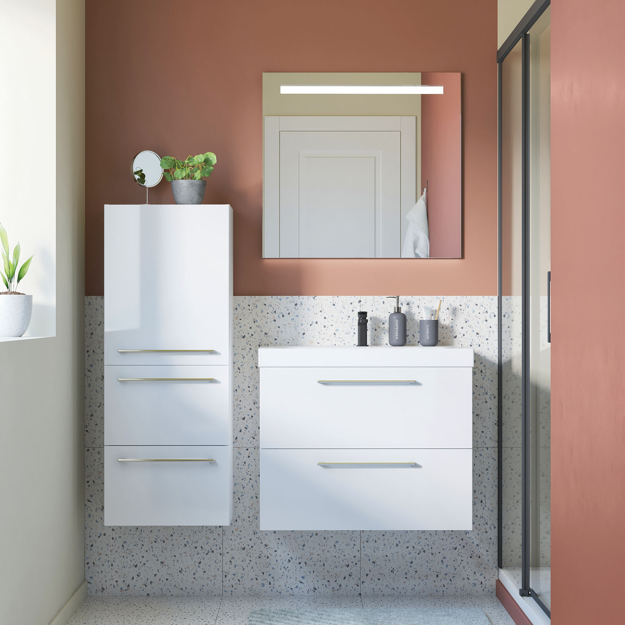 Szafka pod umywalkę Remix Biała 75 Sensea - 11