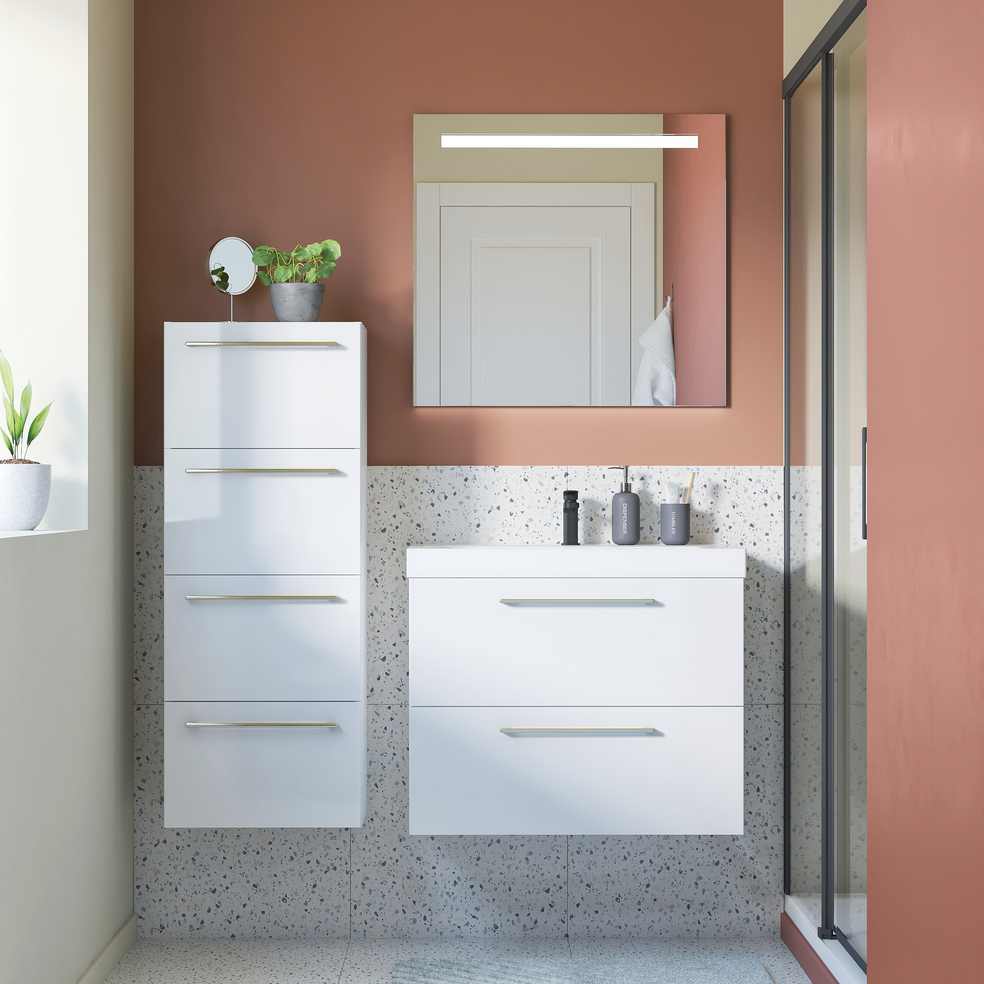 Szafka pod umywalkę Remix Biała 75 Sensea - 6