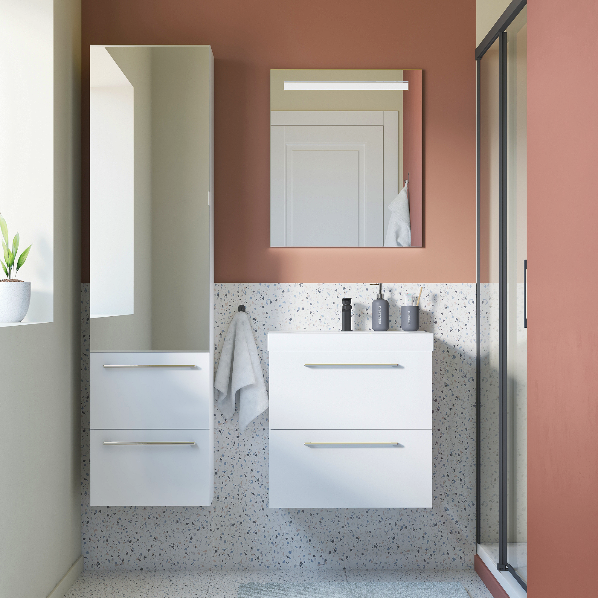 Szafka pod umywalkę Remix Biała 60 Sensea - 7